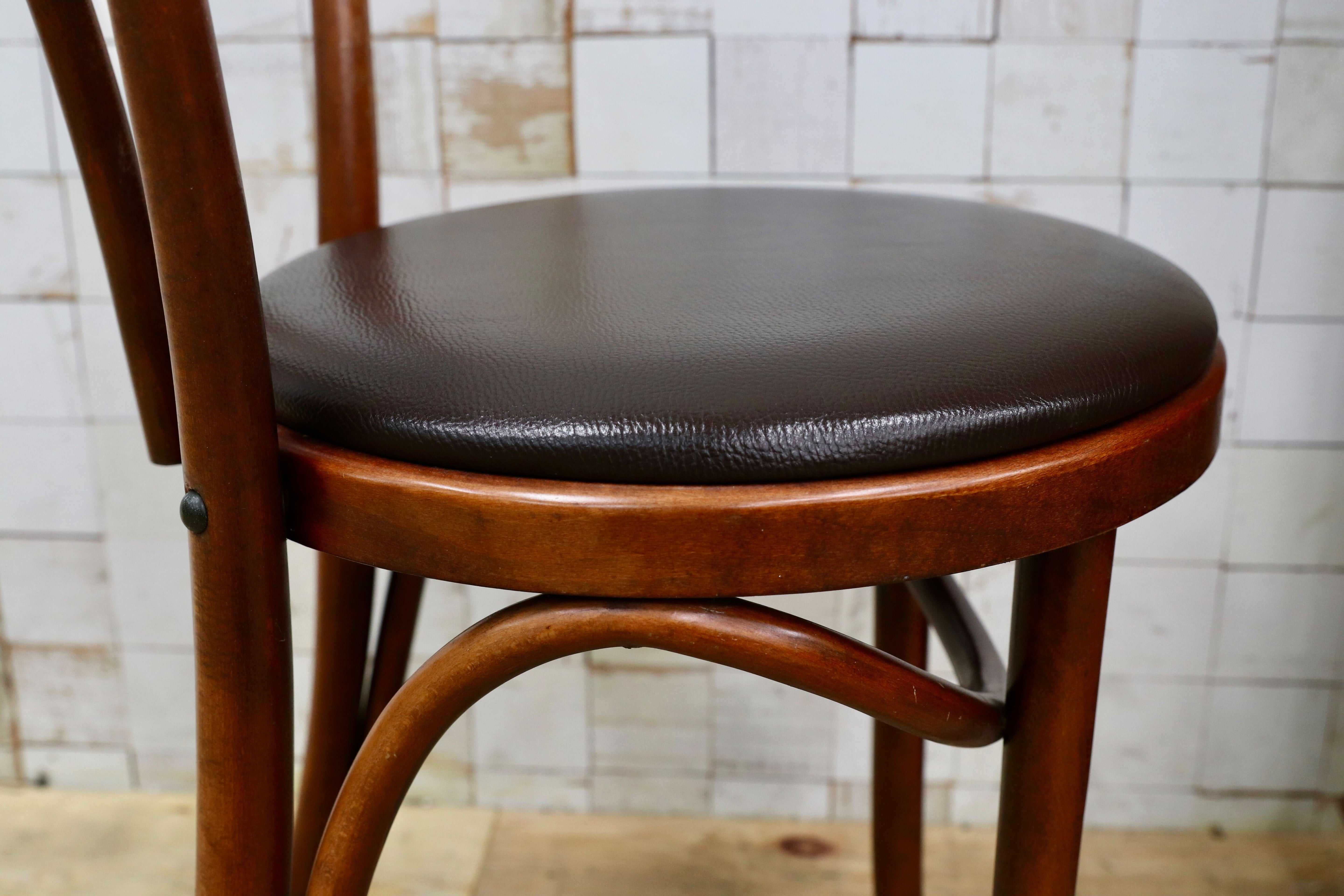 GMIH421J○maruni / マルニ オールド ヴィンテージ ベントウッドチェア ルーマニア製 曲木 アンティーク 合皮 ブナ材 稀少