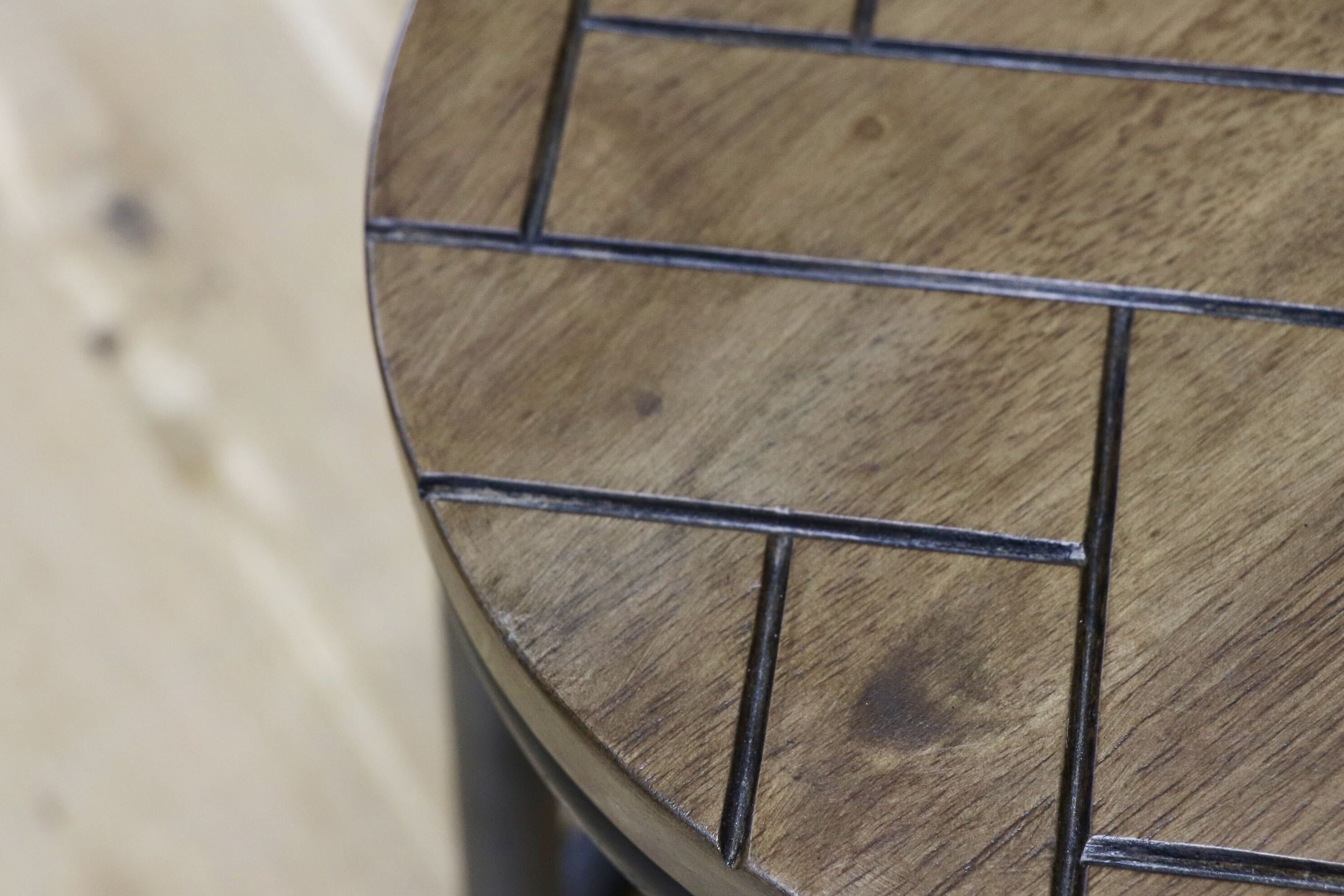 GMJH322○ASPLUND / アスプルンド BOULTON STOOL ボールトンスツール ヘリンボーン柄 サイドテーブル 廃盤 アイアン