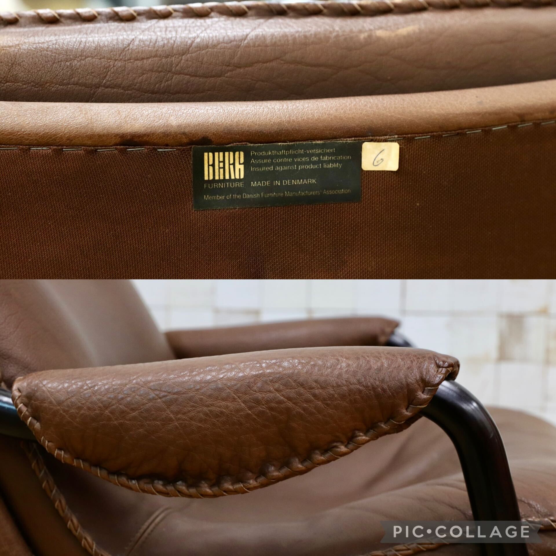 GMIO161B○BERG Furniture / ベルグファニチャー 1人掛けソファ ラウンジチェア 回転式 本革 ミッドセンチュリー ヴィンテージ デンマーク