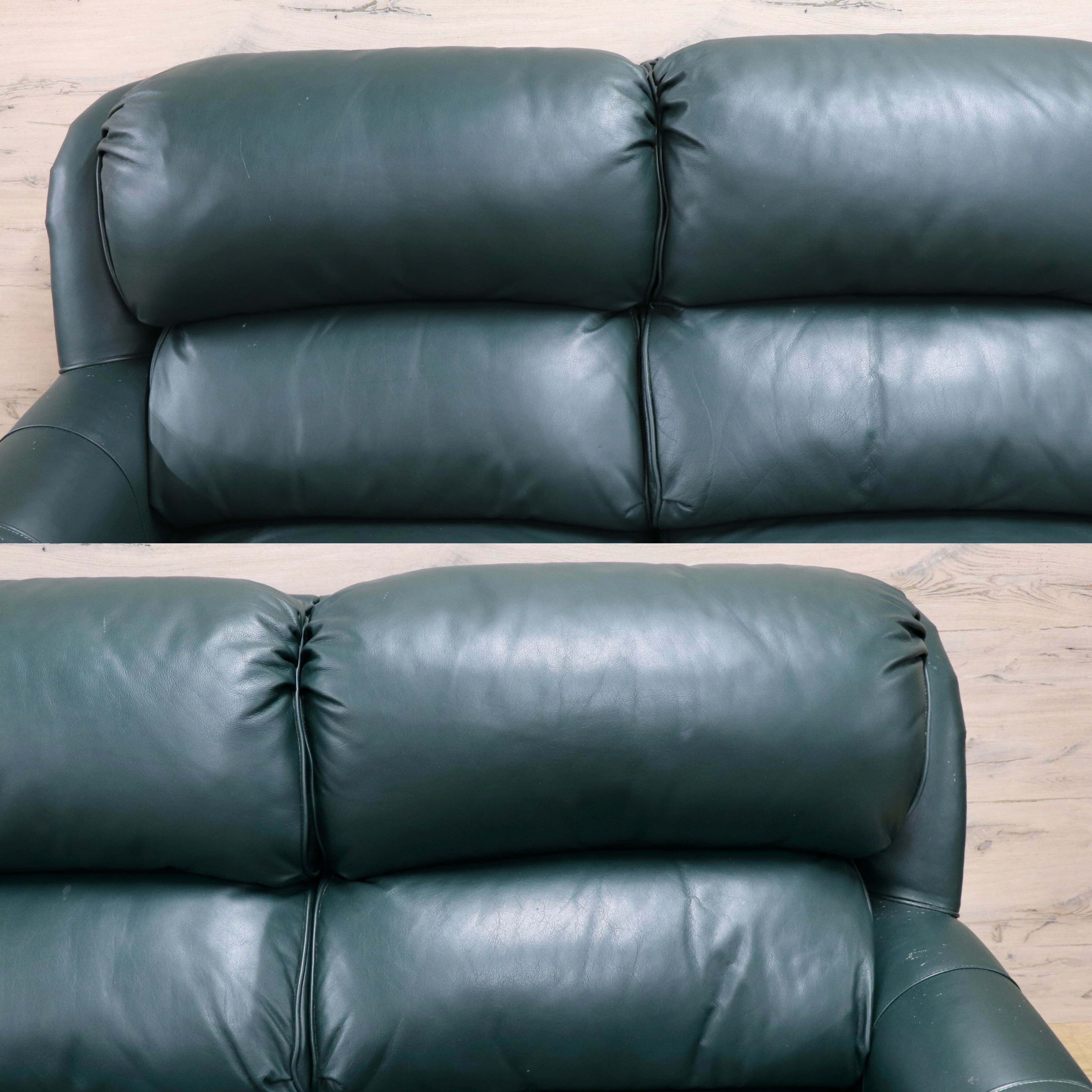 GMJK36C○Hancock & Moore / ハンコック&ムーア 3人掛けソファ トリプルソファ 総革 深緑 ホワイトハウス御用達 IDC大塚家具 定価約120万