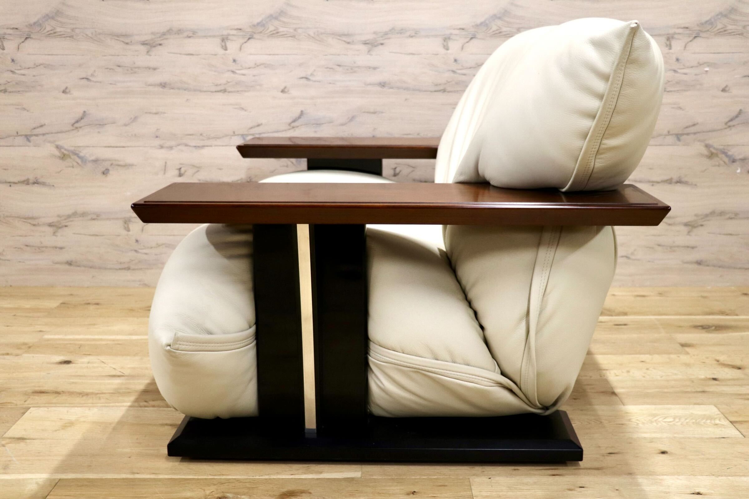 GMJS66B○MORISHIGE / モリシゲ Gアーク 1人掛けソファ シングルソファ アイボリー 本革 IDC大塚家具