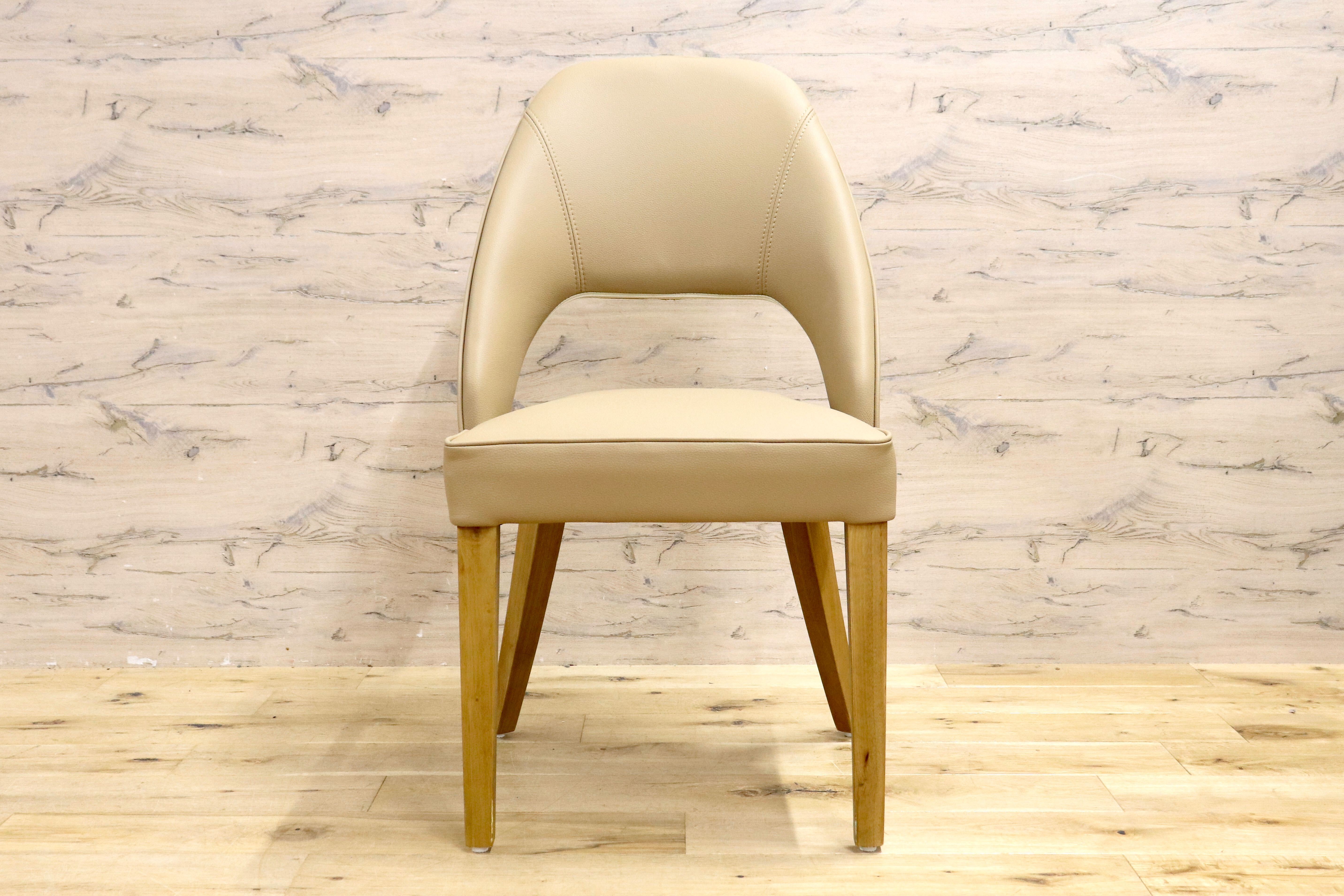 GMIS334C○モダン ダイニングチェア アームレスチェア デスクチェア 椅子 食卓椅子 レザー ナチュラル インテリア