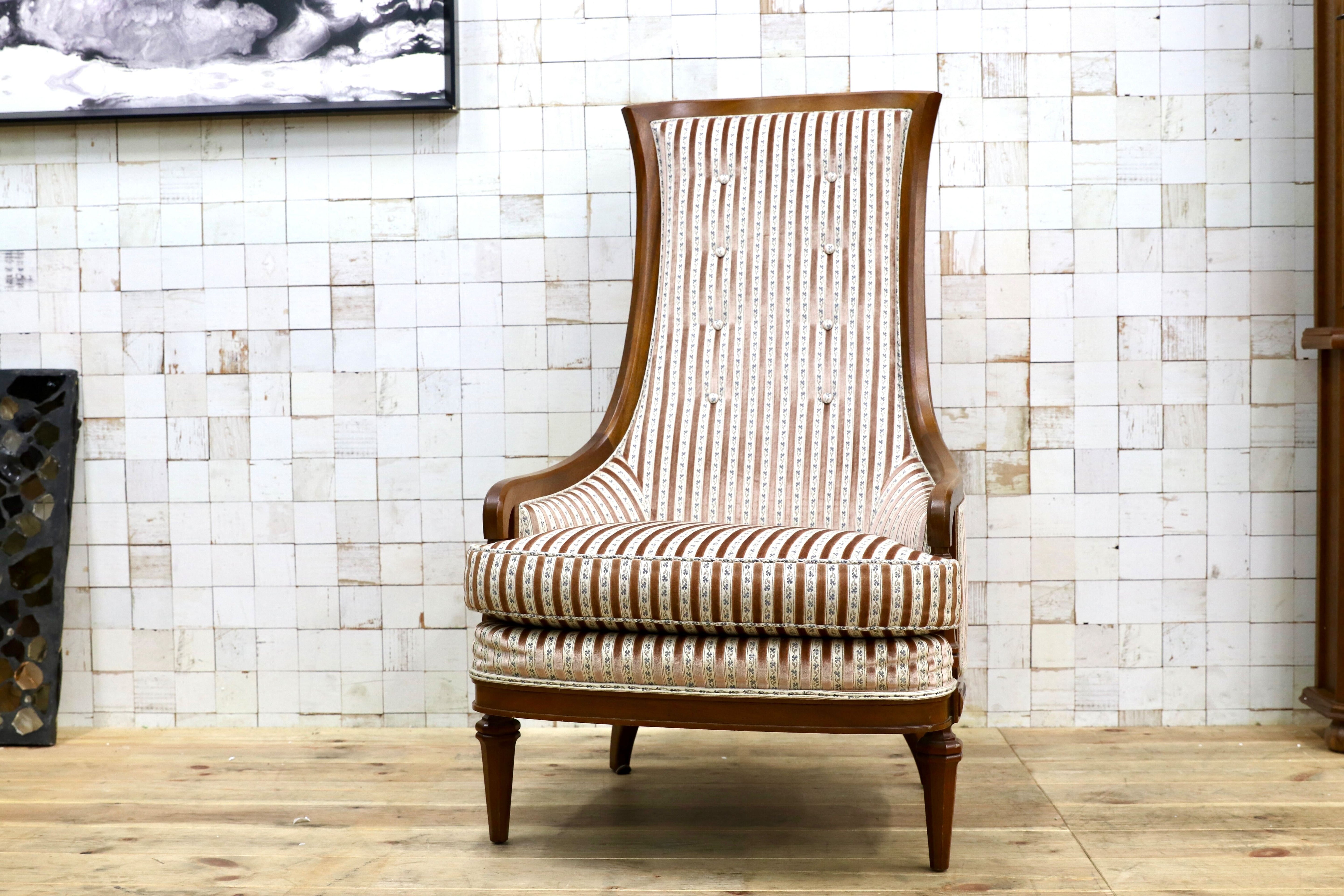 GMIK862A○DREXEL HERITAGE / ドレクセルヘリテイジ アップホルスタリー ハイバックチェア ラウンジチェア 定価54万 稀少