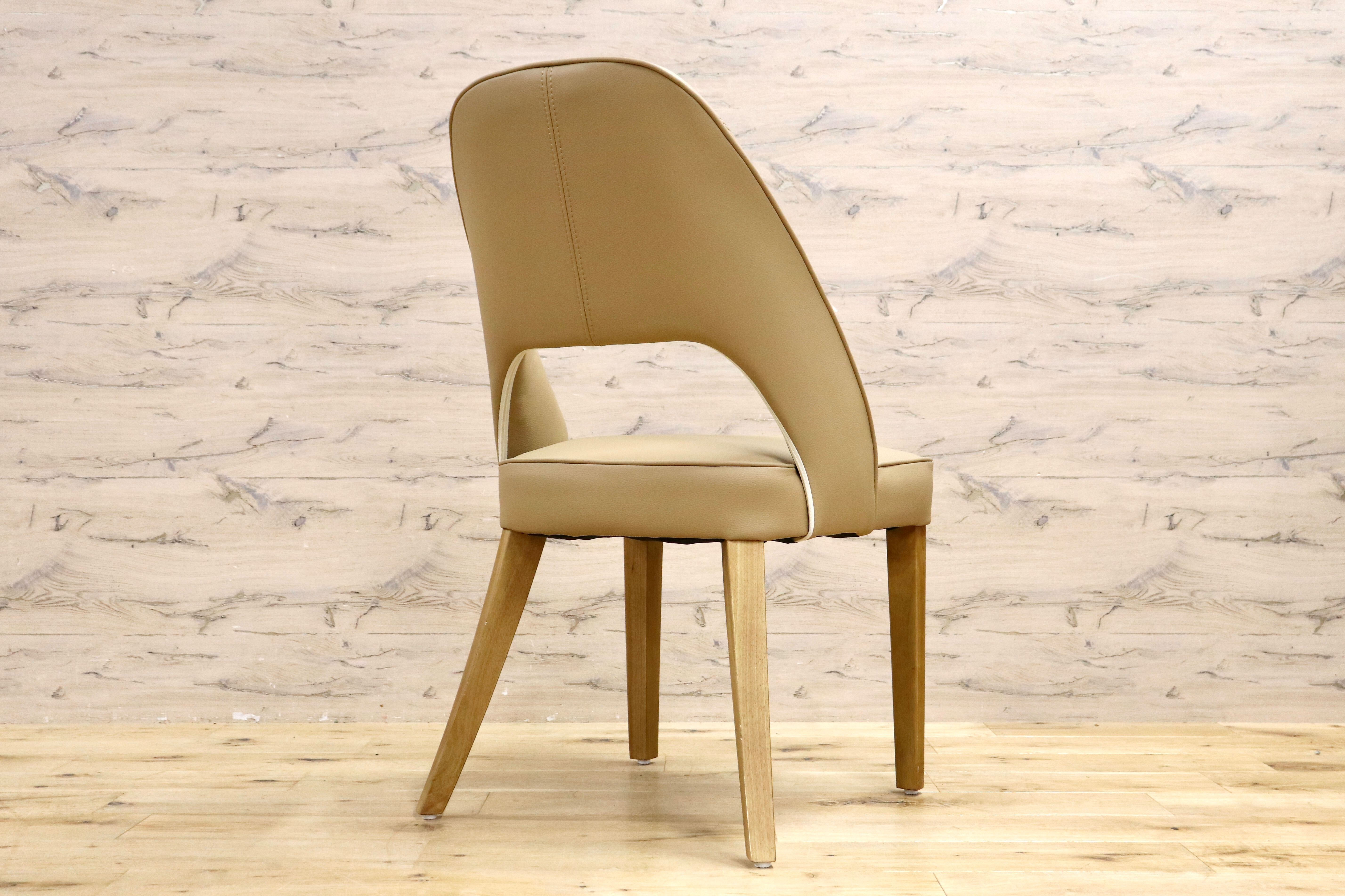 GMIS334C○モダン ダイニングチェア アームレスチェア デスクチェア 椅子 食卓椅子 レザー ナチュラル インテリア