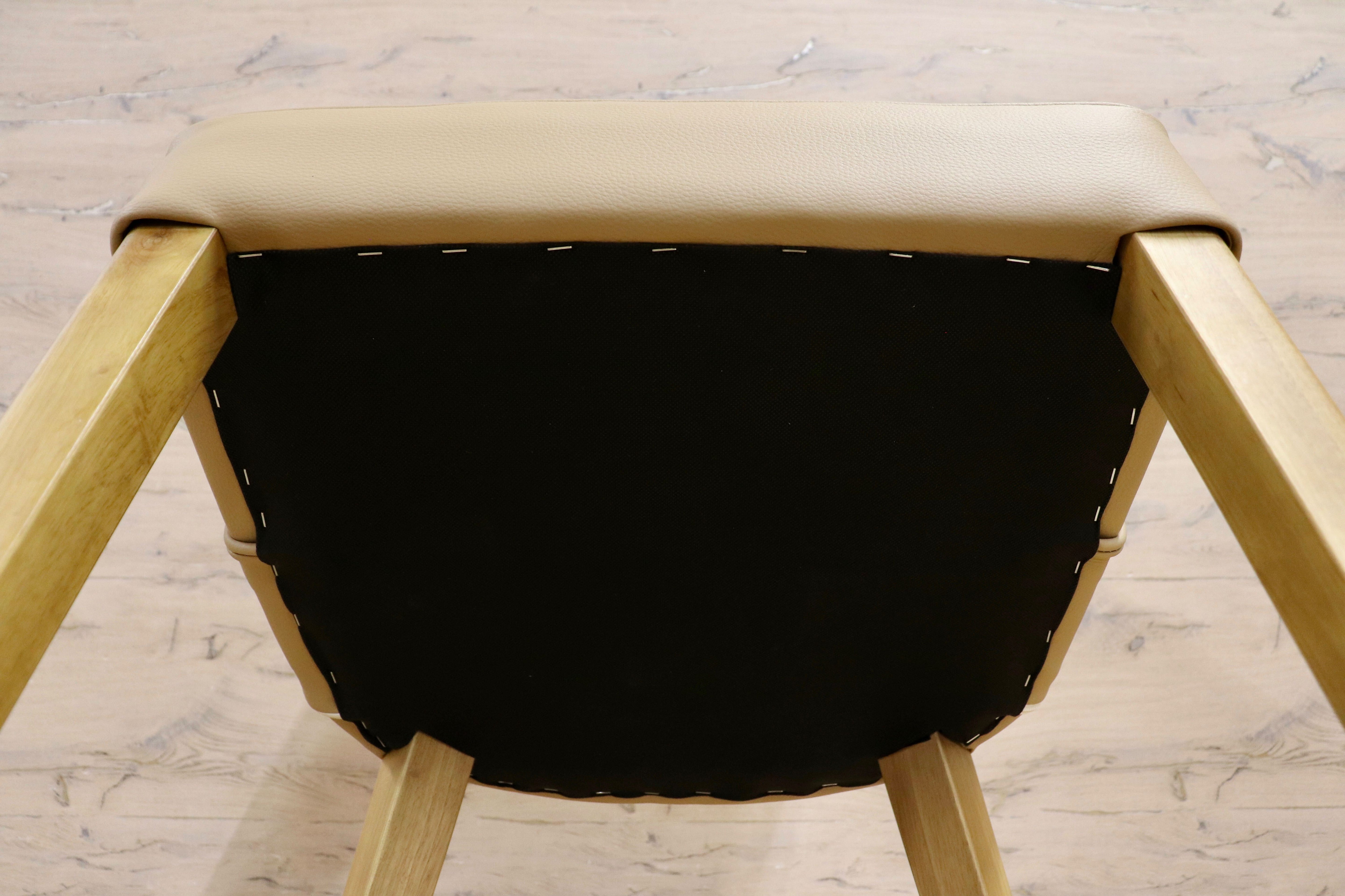 GMIS334C○モダン ダイニングチェア アームレスチェア デスクチェア 椅子 食卓椅子 レザー ナチュラル インテリア