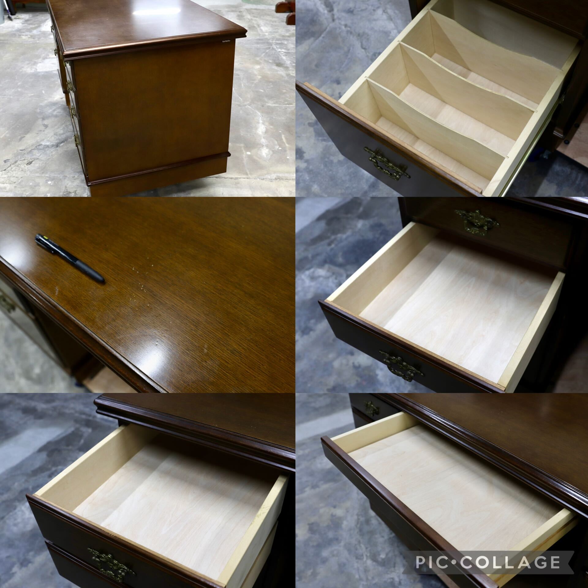 GMIK636○karimoku / カリモク コロニアル 学習机 書斎机 両袖机 カントリー レトロ クラシック 国産家具 アンティーク調 作業台