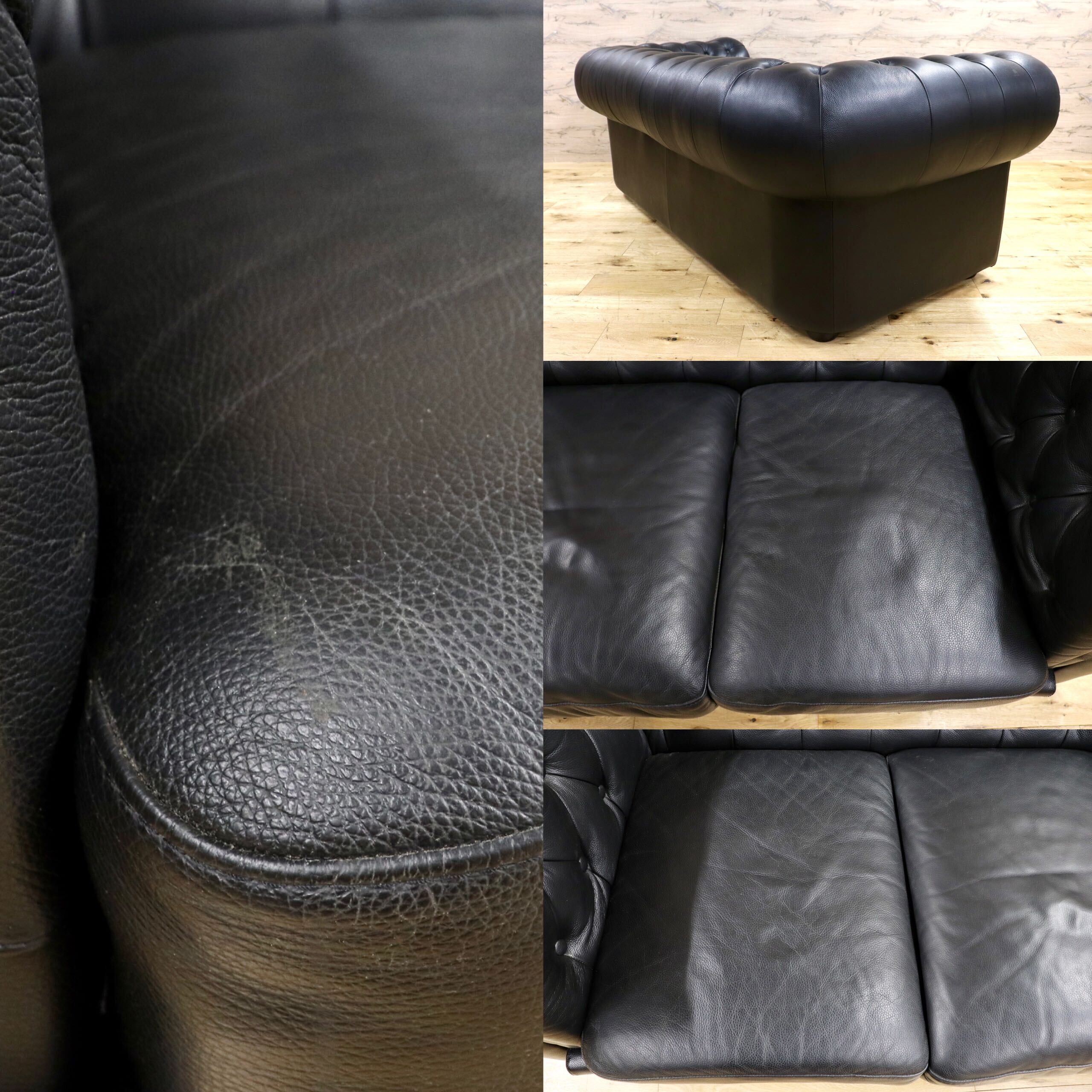 GMIH299A○チェスターフィールド 3人掛けソファ トリプルソファ 3シーター 本革 レザー ヴィンテージ アンティーク 英国スタイル