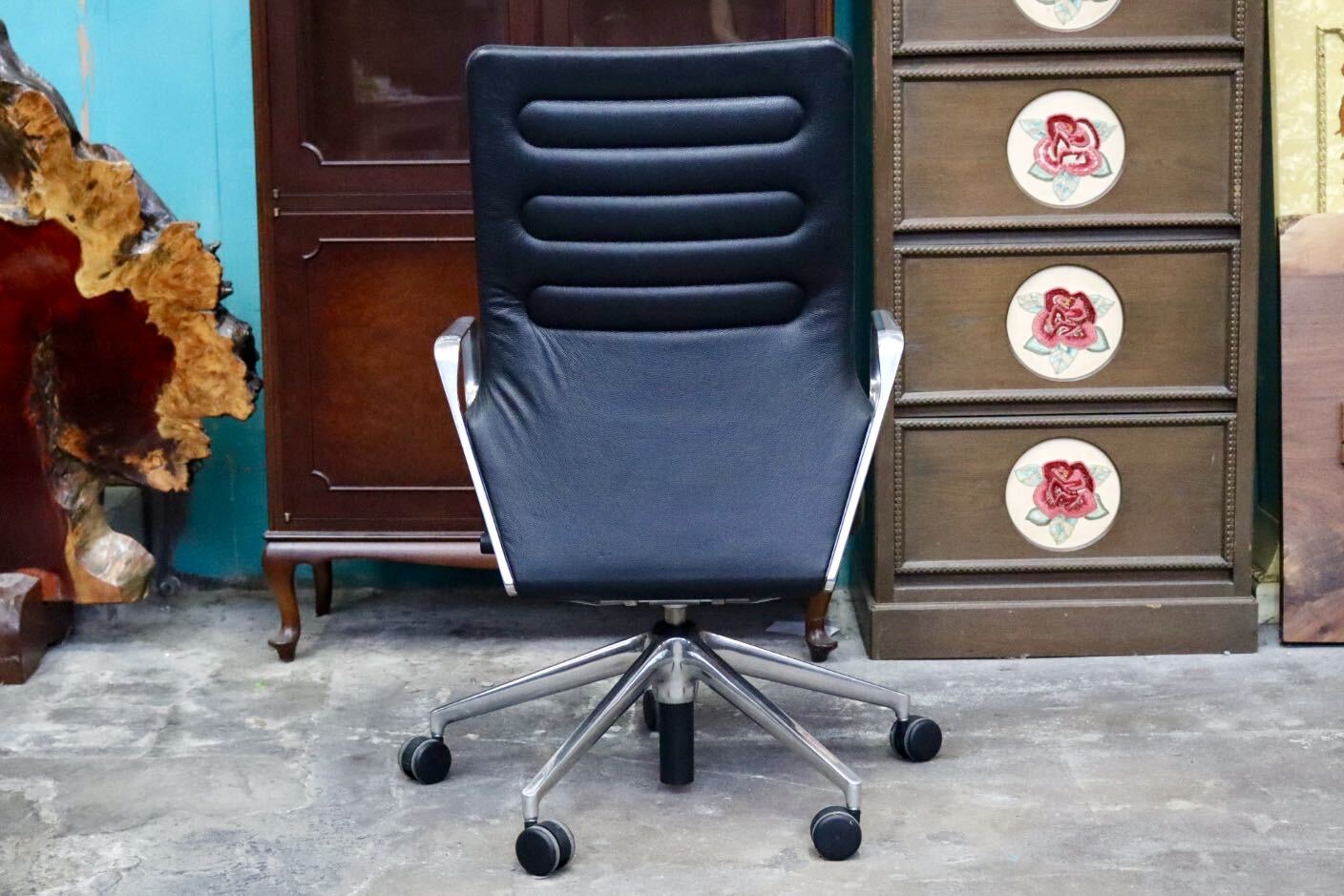 GMJK349○vitra / ヴィトラ AC4 アームチェア ワークチェア オフィスチェア 肘付 リクライニング 本革 アントニオ・チッテリオ スイス家具