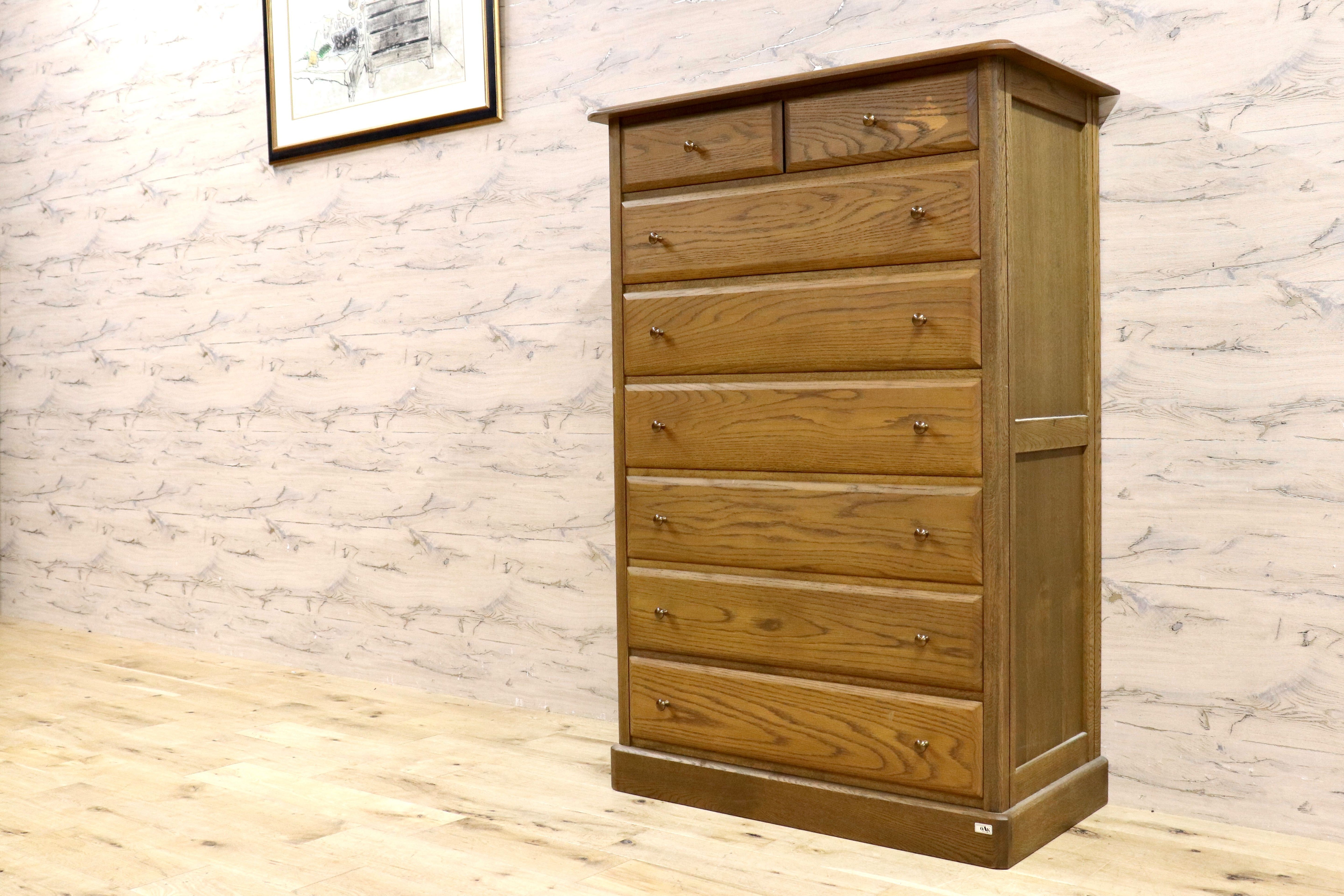 GMIK320A○近藤工芸 / OAK Solid Furniture 北海道旭川 整理タンス チェスト タンス 箪笥 引き出し 楢材 オールド ヴィンテージ 収納家具
