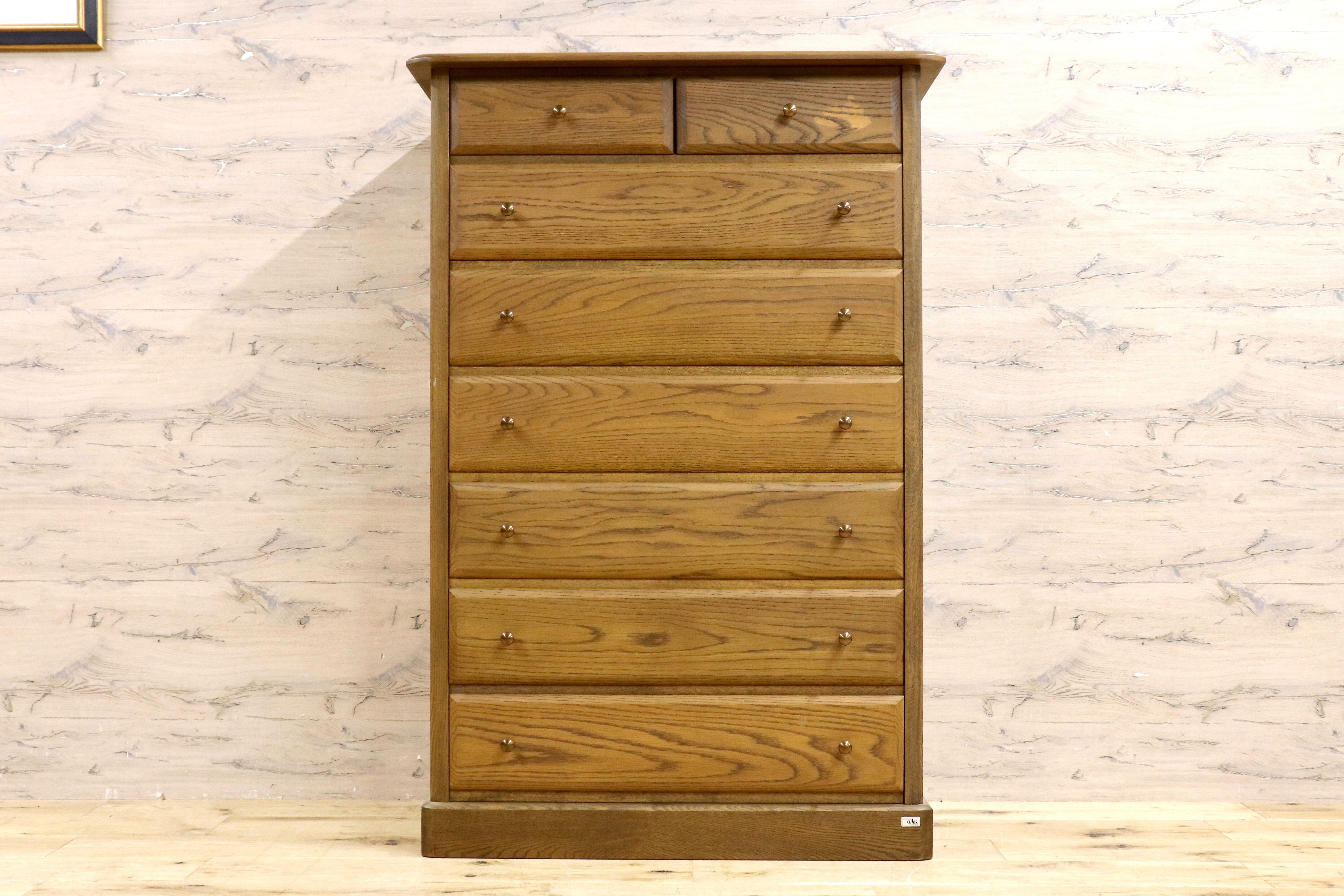 GMIK320A○近藤工芸 / OAK Solid Furniture 北海道旭川 整理タンス チェスト タンス 箪笥 引き出し 楢材 オールド ヴィンテージ 収納家具