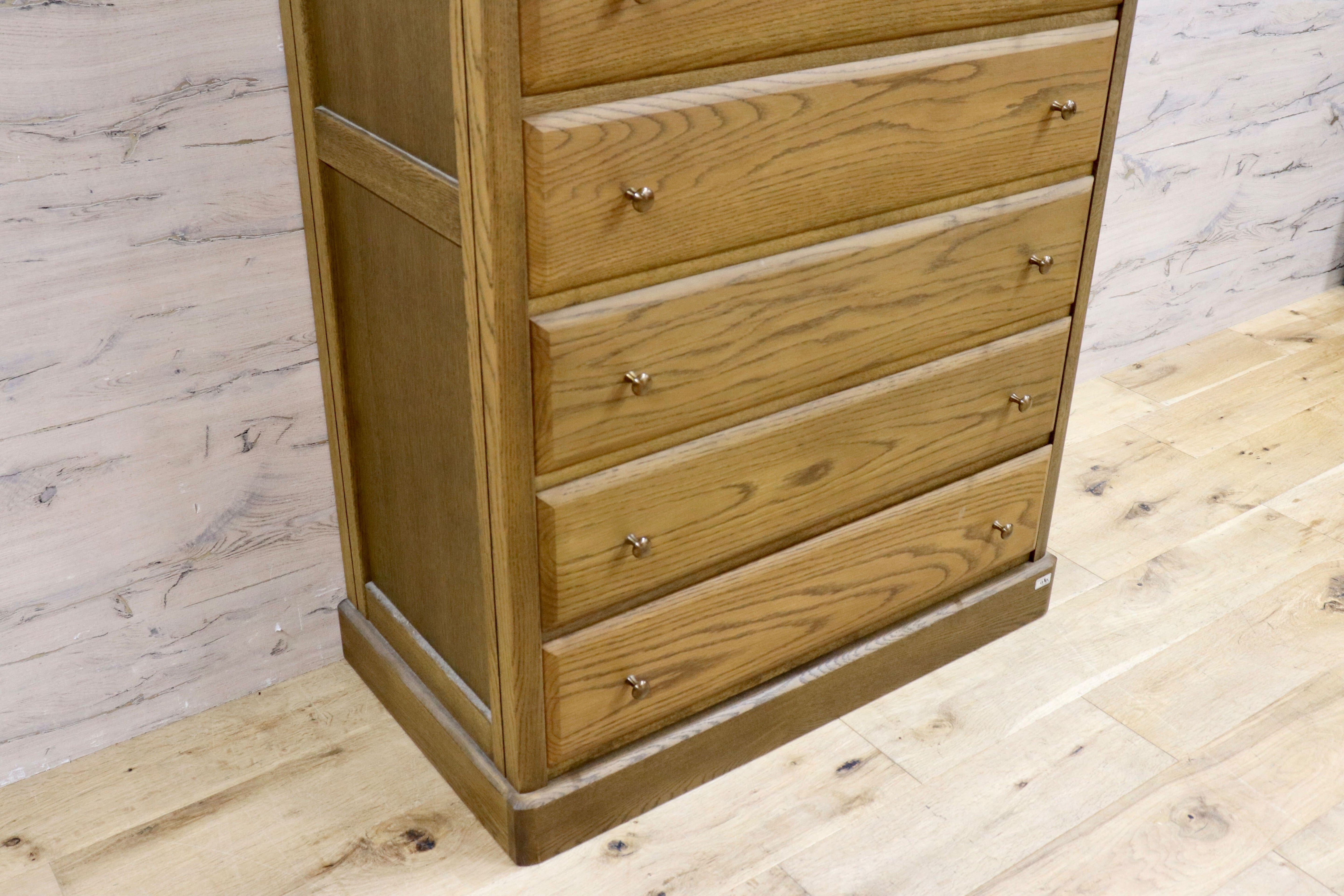 GMIK320A○近藤工芸 / OAK Solid Furniture 北海道旭川 整理タンス チェスト タンス 箪笥 引き出し 楢材 オールド ヴィンテージ 収納家具