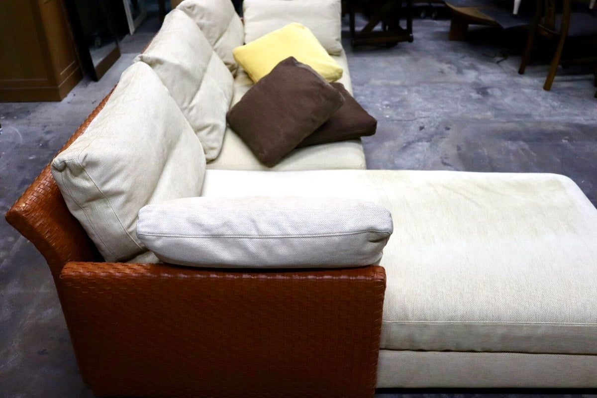 GMJK364◯arflex / アルフレックス CASCATA カスカータ カウチソファ コーナーソファ 水牛革 フェザー イタリアモダン 定価約130万 廃番