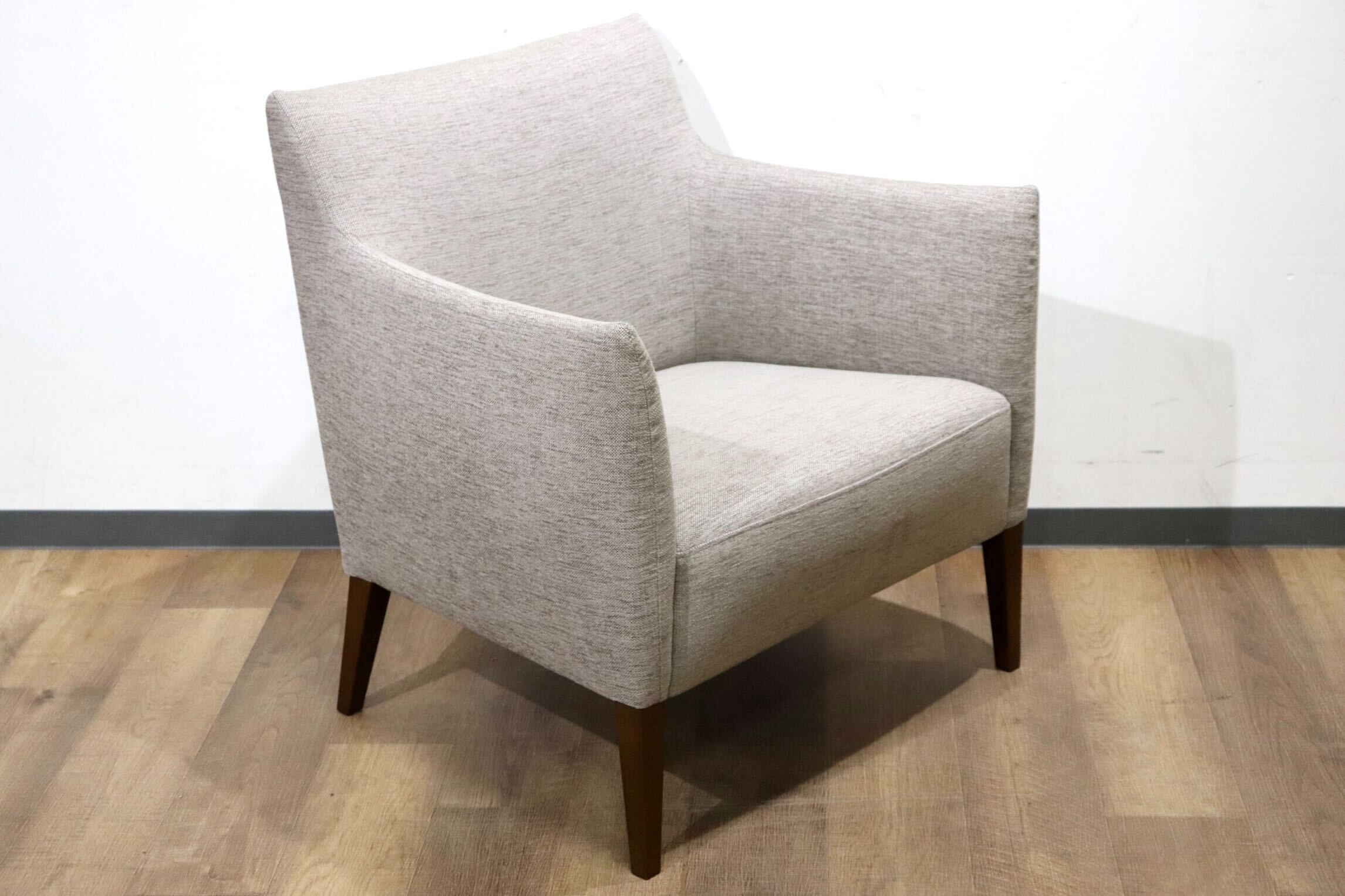 GMHN224○Ritzwell / リッツウェル GRACE グレース ラウンジチェア アームチェア 椅子 ファブリック グレー 約11.8万 モデルルーム展示品