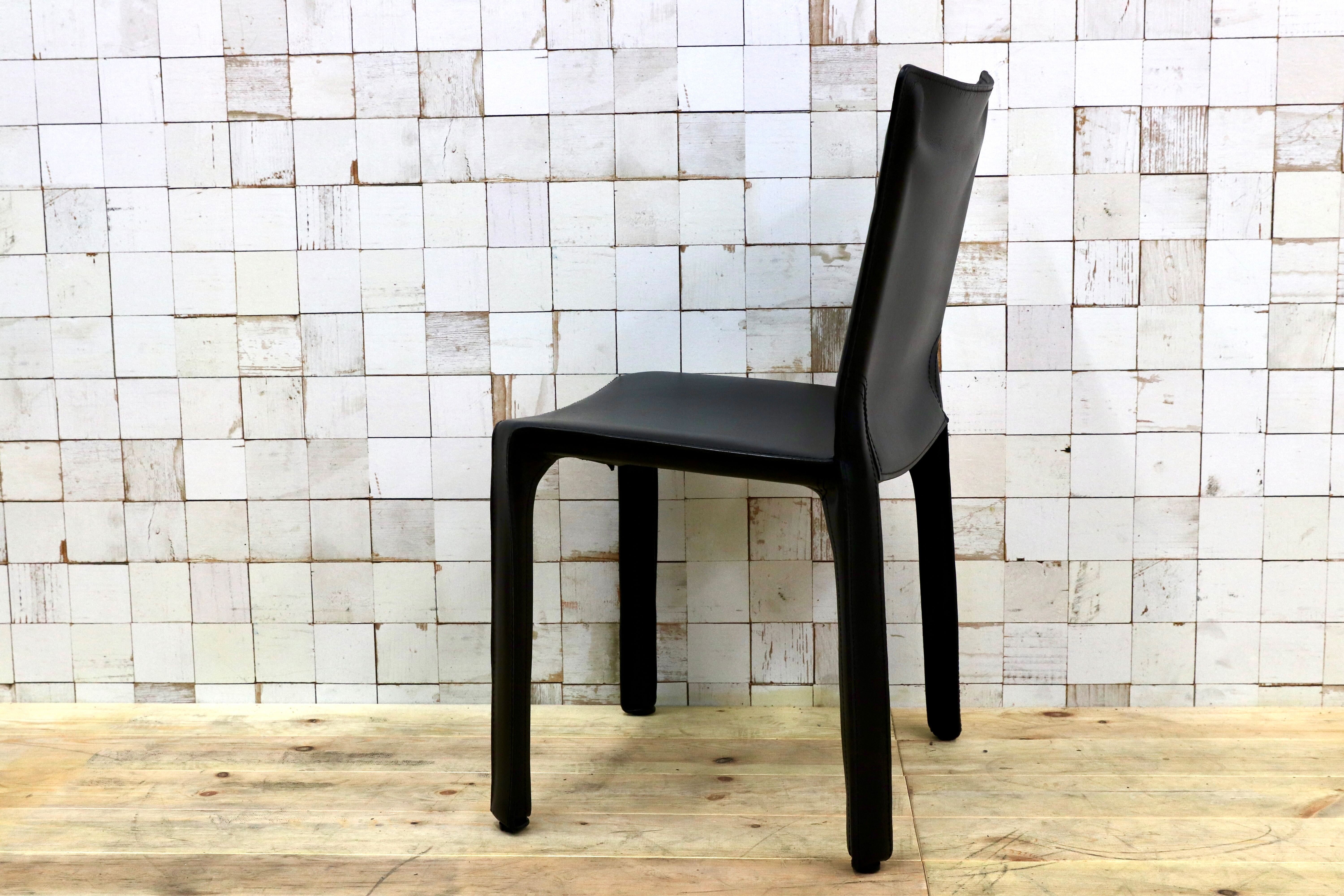 GMHO59B○cassina / カッシーナ CAB キャブ ダイニングチェア 椅子 ブラック レザー イタリアモダン MARIO BEL