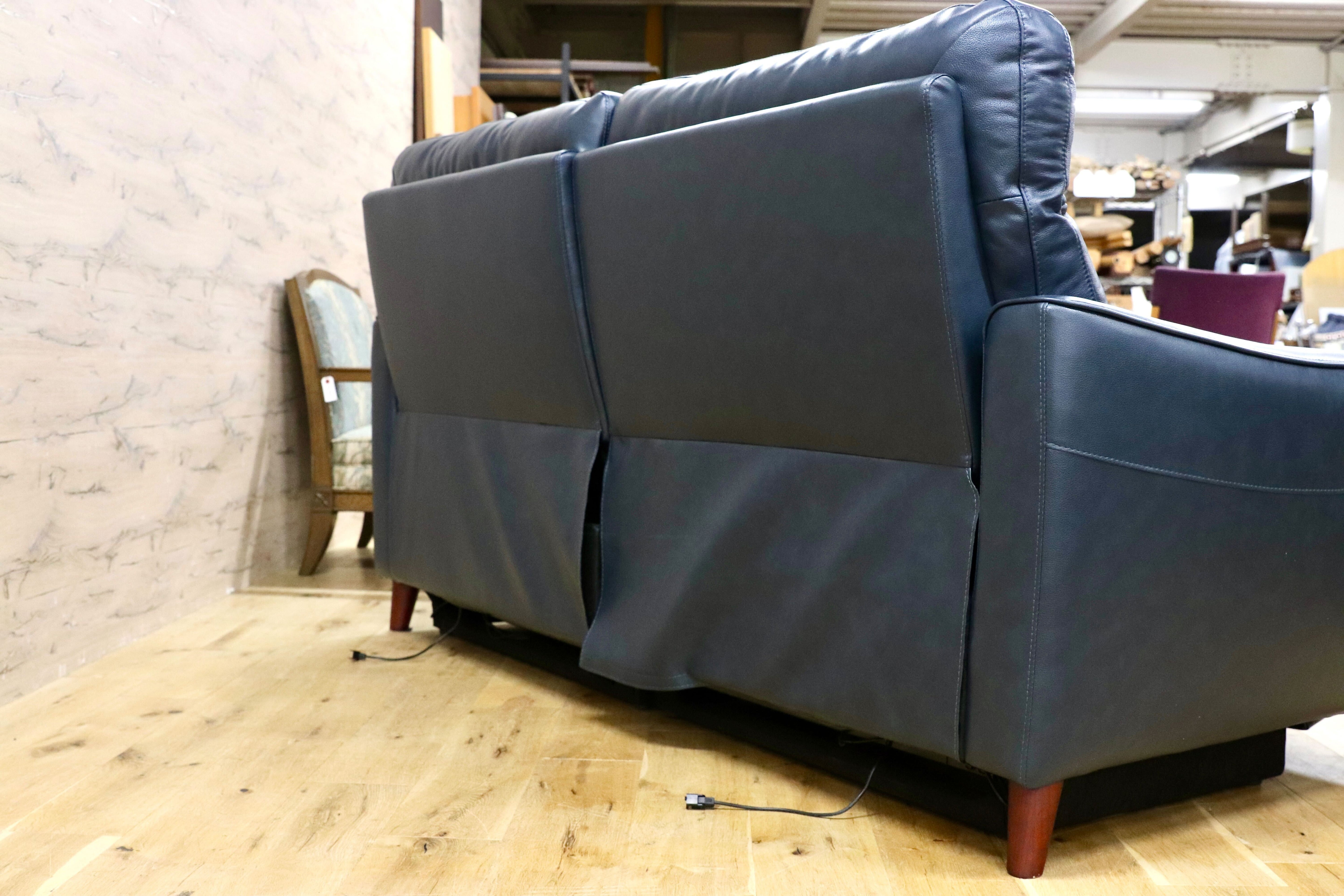 GMHN28○LURKEY SOFA / ラルーキー 2人掛けソファ ラブソファ 電動ソファ 2シーター ブルー 本革 レザー 高級モダン 20年製