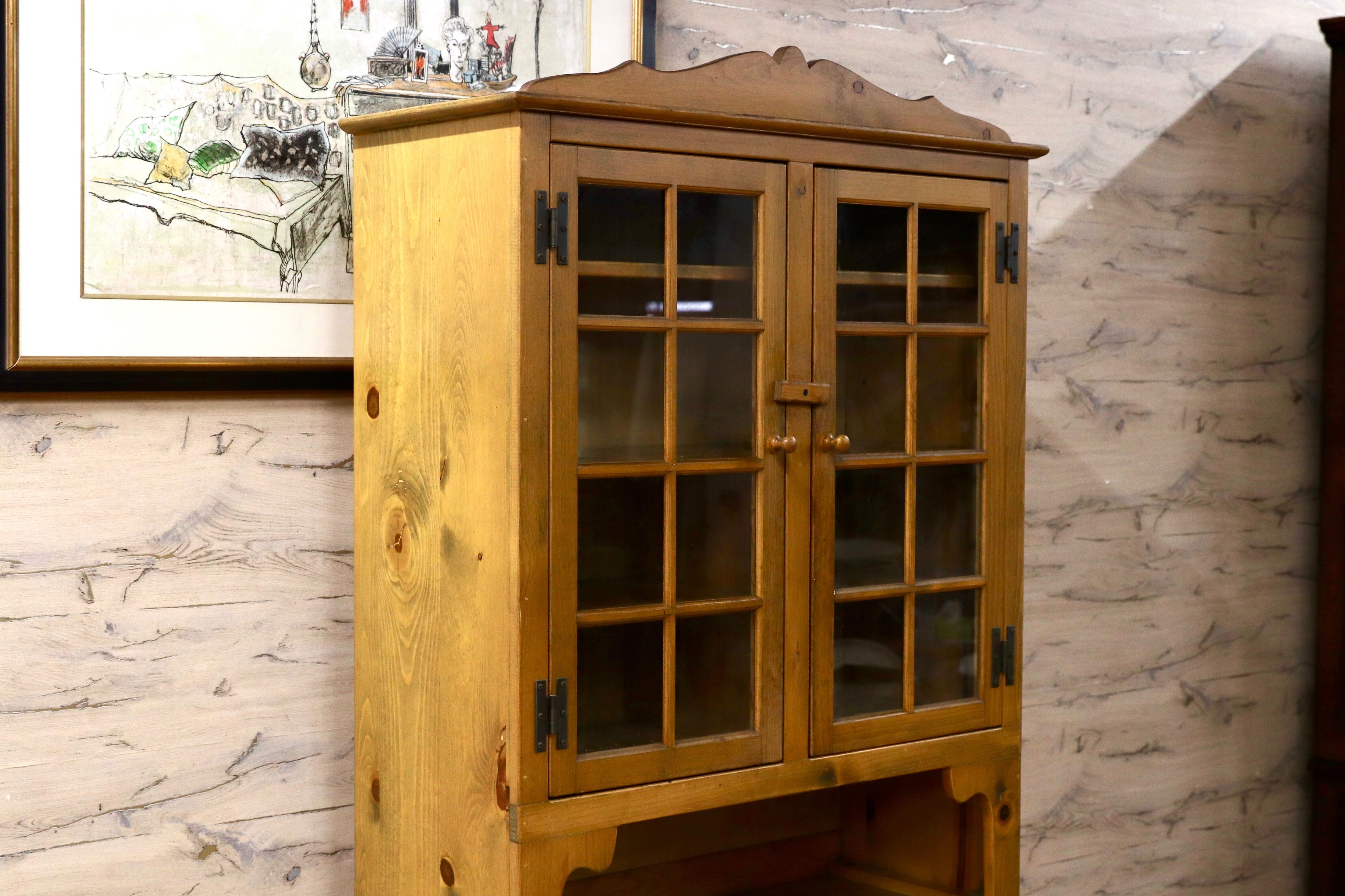 GMIK870A○アンファン カントリー パイン材 キャビネット 飾り棚 カフェテーブル ヴィンテージ