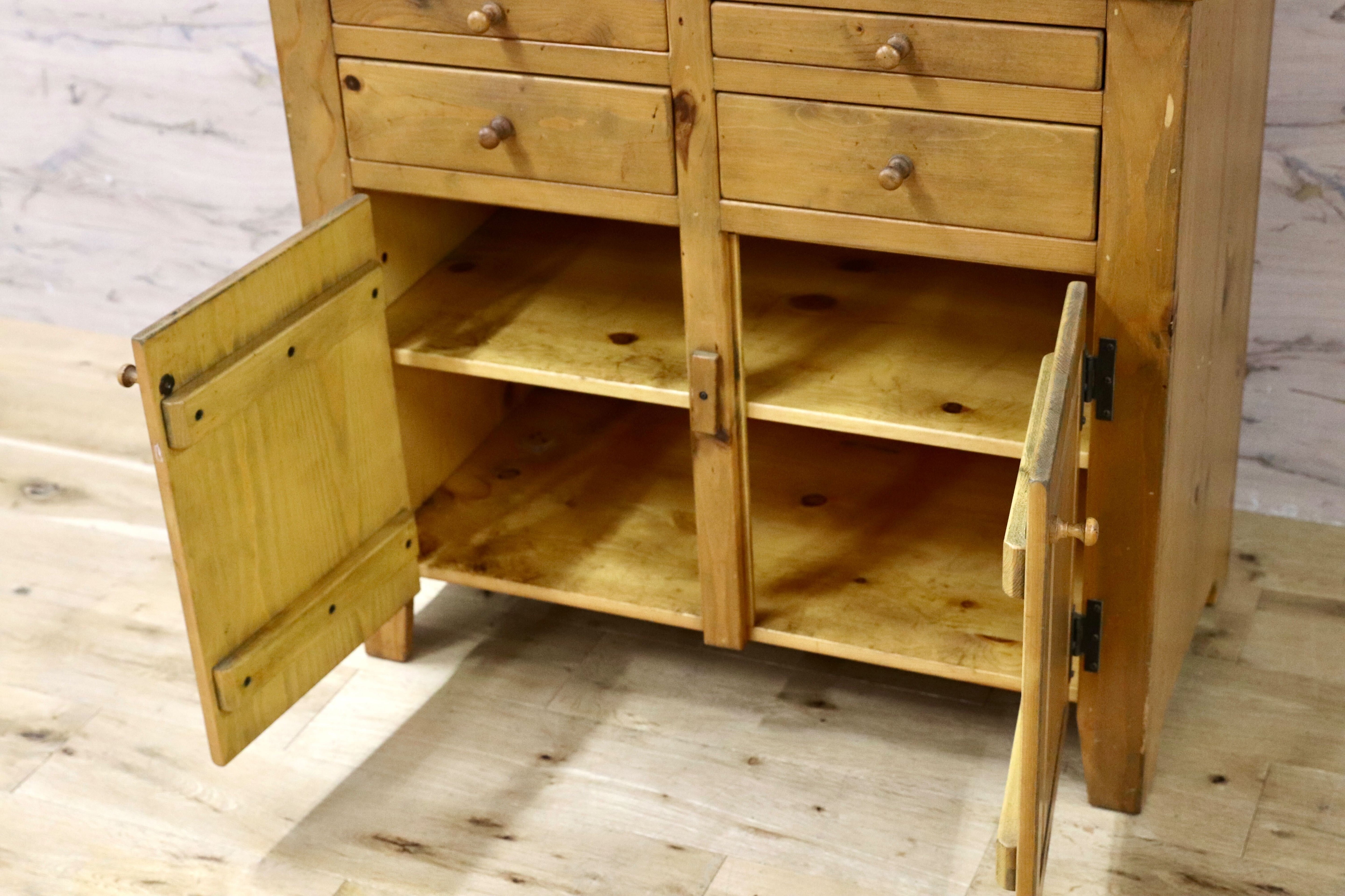 GMIK870A○アンファン カントリー パイン材 キャビネット 飾り棚 カフェテーブル ヴィンテージ