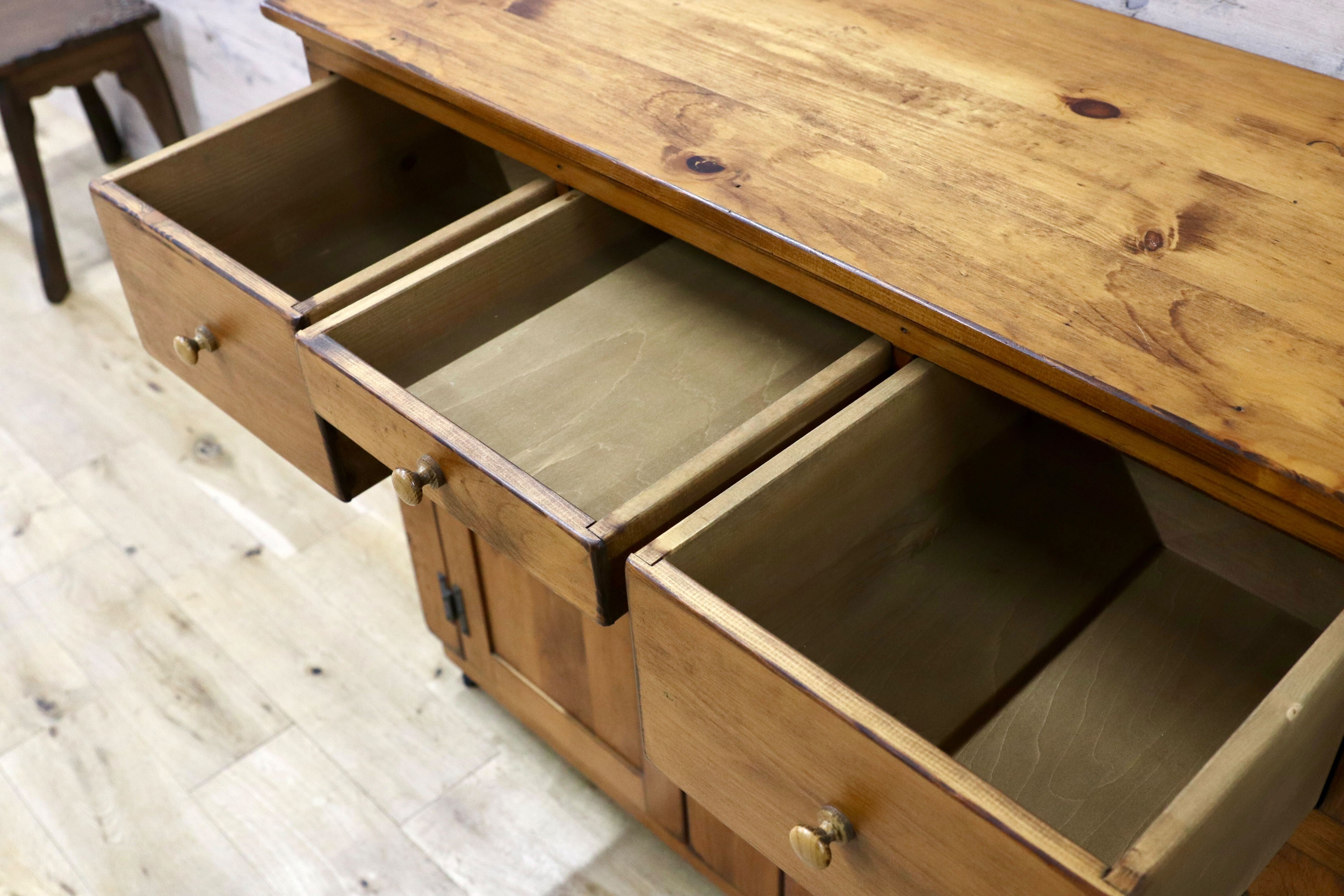 GMIK870B○アンファン カントリー パイン材 キャビネット サイドボード リビングボード チェスト ヴィンテージ