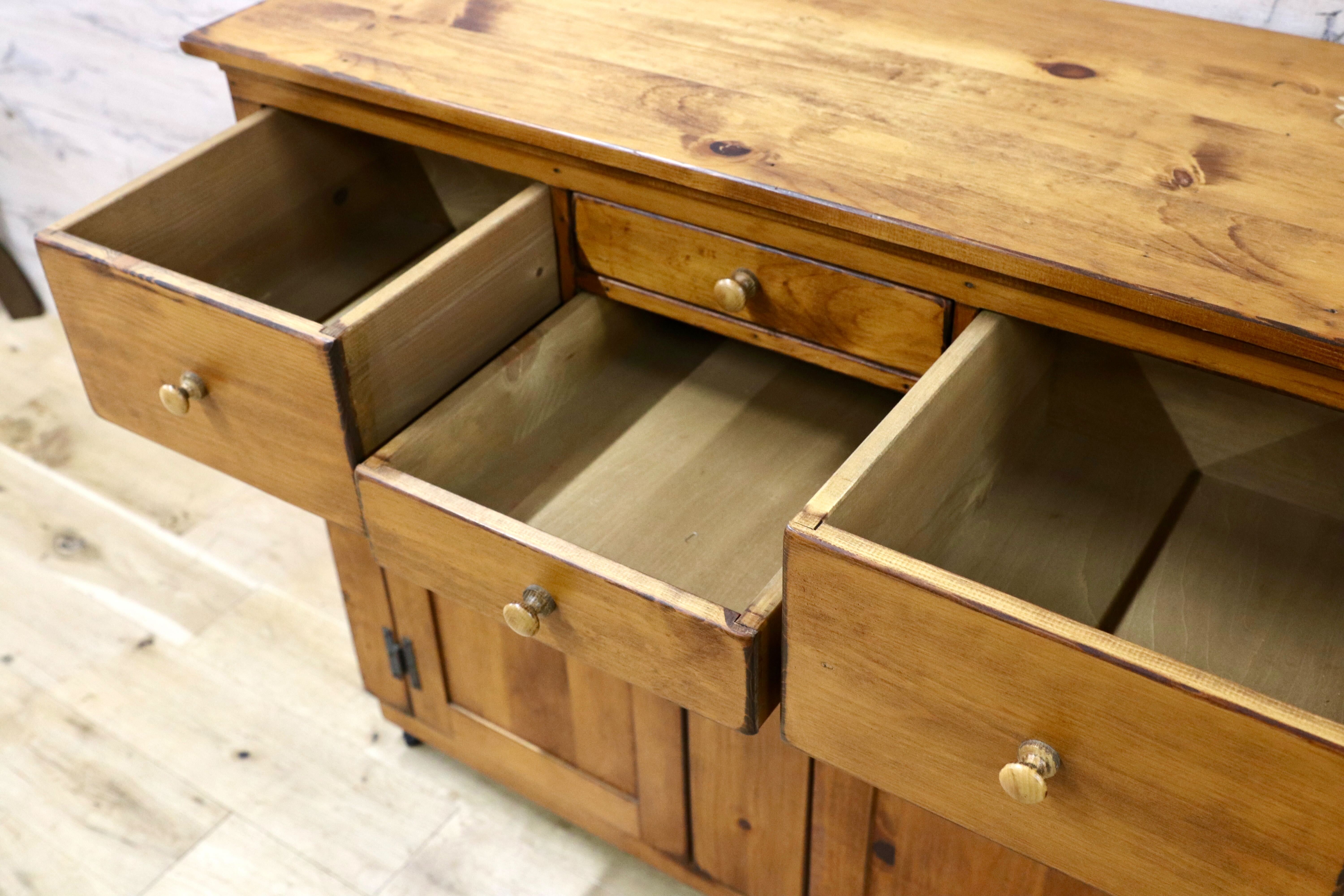 GMIK870B○アンファン カントリー パイン材 キャビネット サイドボード