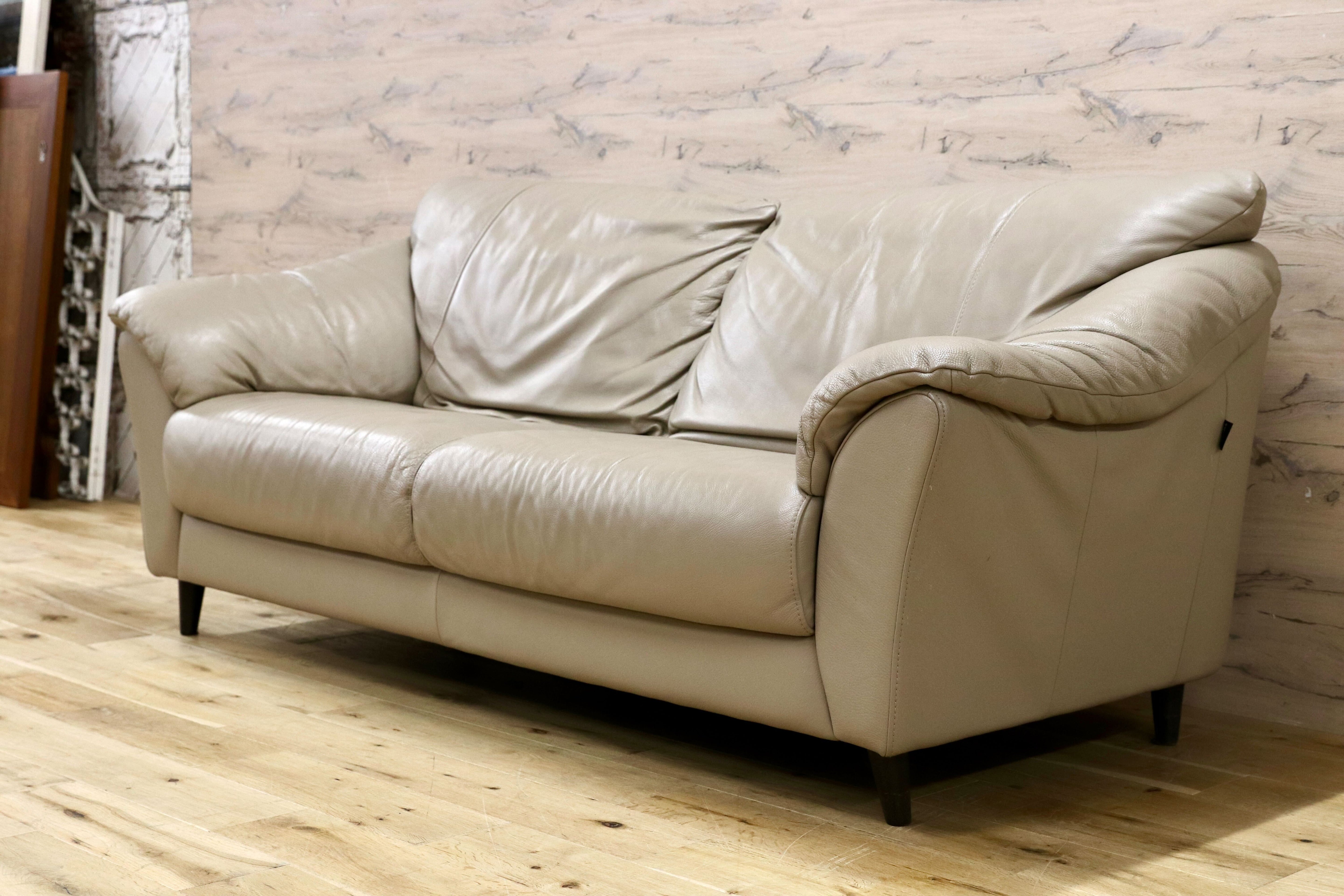 GMIK872○FRANCEBED / フランスベッドAPR-015 TORTORA 2.5人掛け 総革ソファ MADE IN ITALY イタリア製レザー