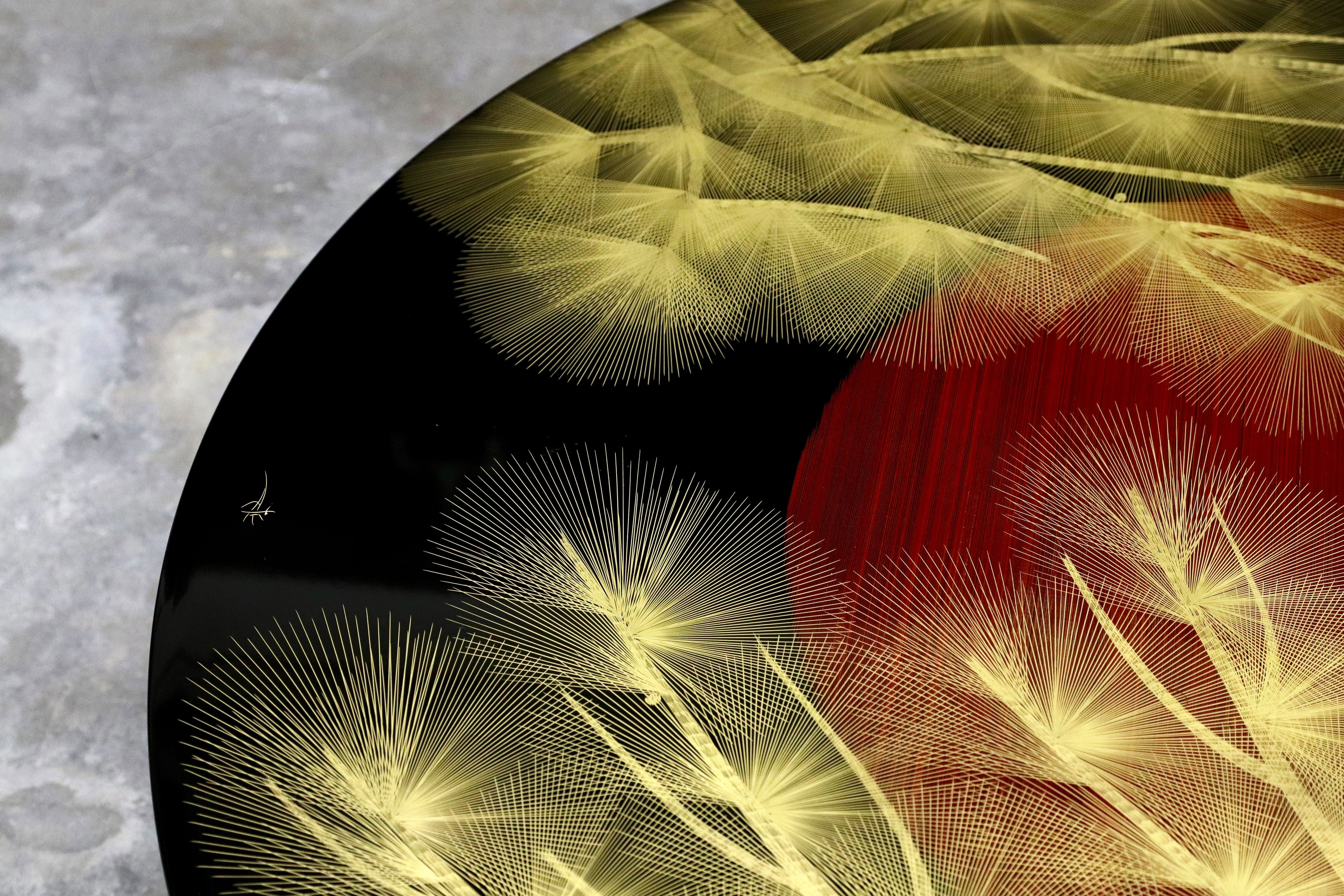 GMHS493○伝統工芸 輪島塗 センターテーブル ローテーブル リビングテーブル 座卓 和家具 和室 座敷 角野岩次 昇陽松 在庫保管品