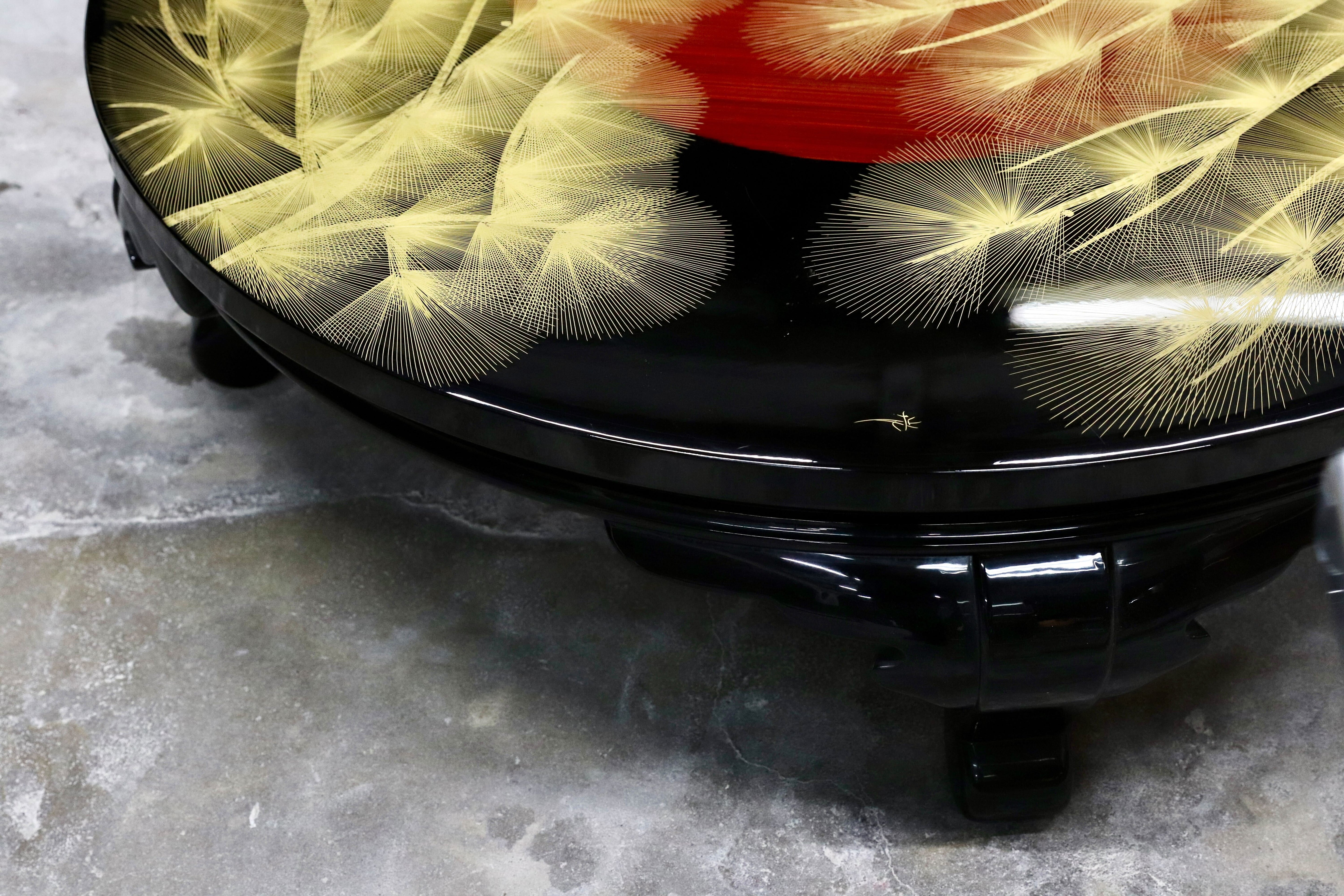 GMHS493○伝統工芸 輪島塗 センターテーブル ローテーブル リビングテーブル 座卓 和家具 和室 座敷 角野岩次 昇陽松 在庫保管品