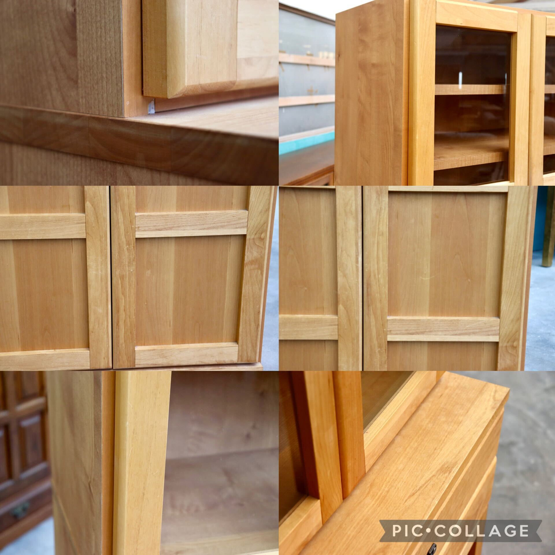 GMIK126○MOMO natural / モモナチュラル VIBO キッチンボード カップボード キャビネット アルダー材 北欧スタイル 飾り棚 定価約8万 美品