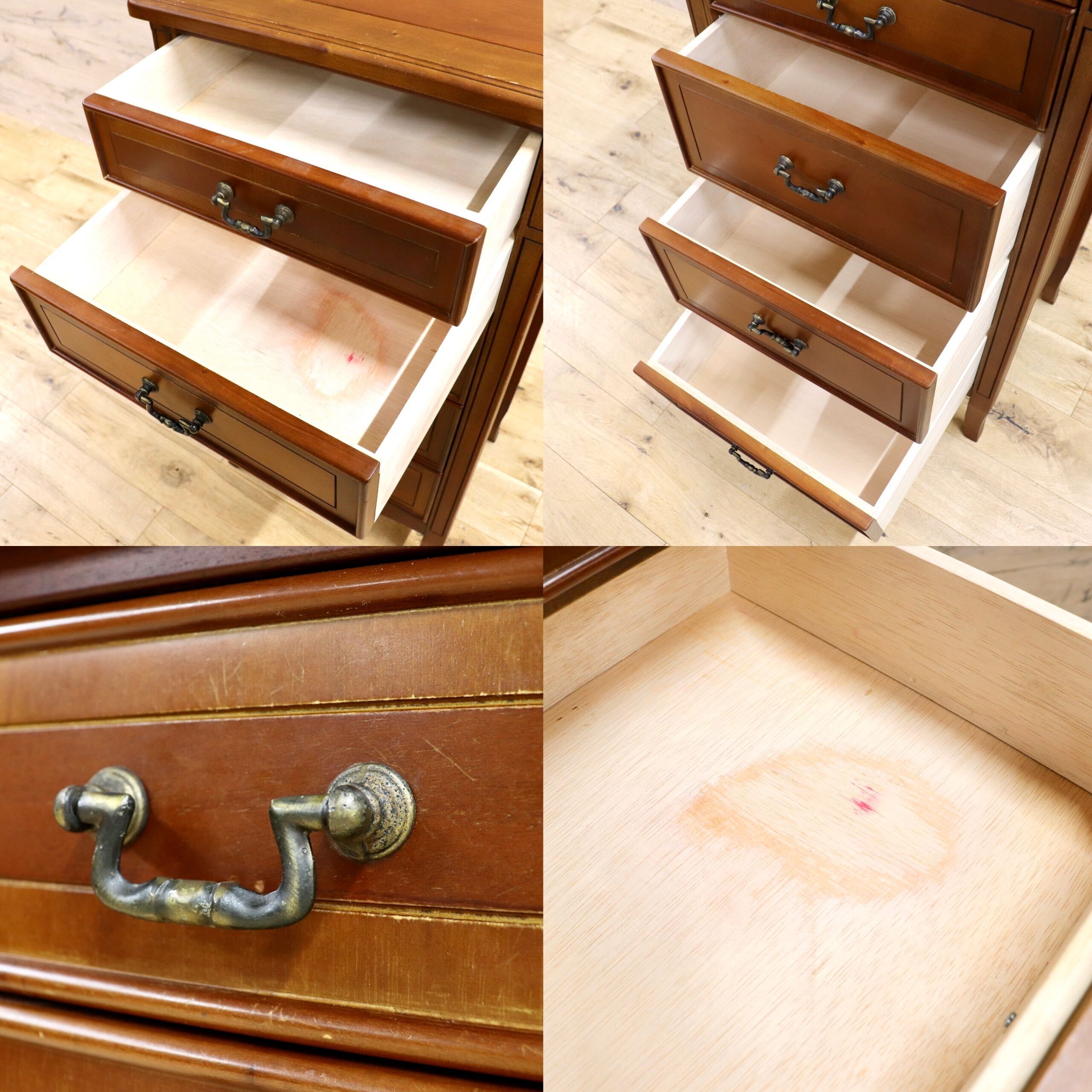 GMIH297○曙工芸 サポーレ 5段チェスト 2315 サイドチェスト 引き出し 収納 チェスト アンティーク調 クラシック インテリア