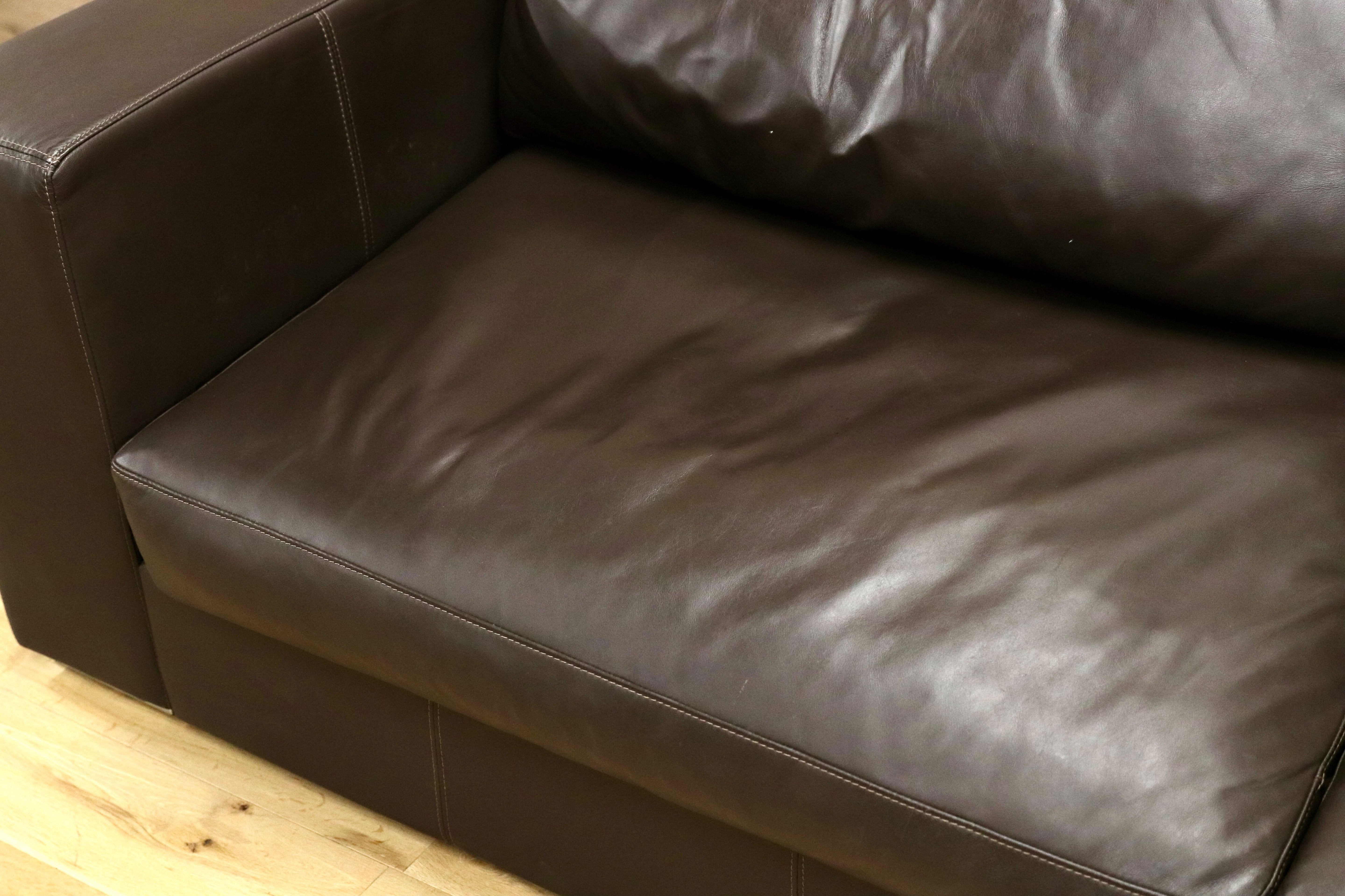 GMIH389B○BoConcept / ボーコンセプト I.D.V.2 3人掛けソファ トリプルソファ 本革 ダークブラウン 北欧 デンマーク 定価50万〜