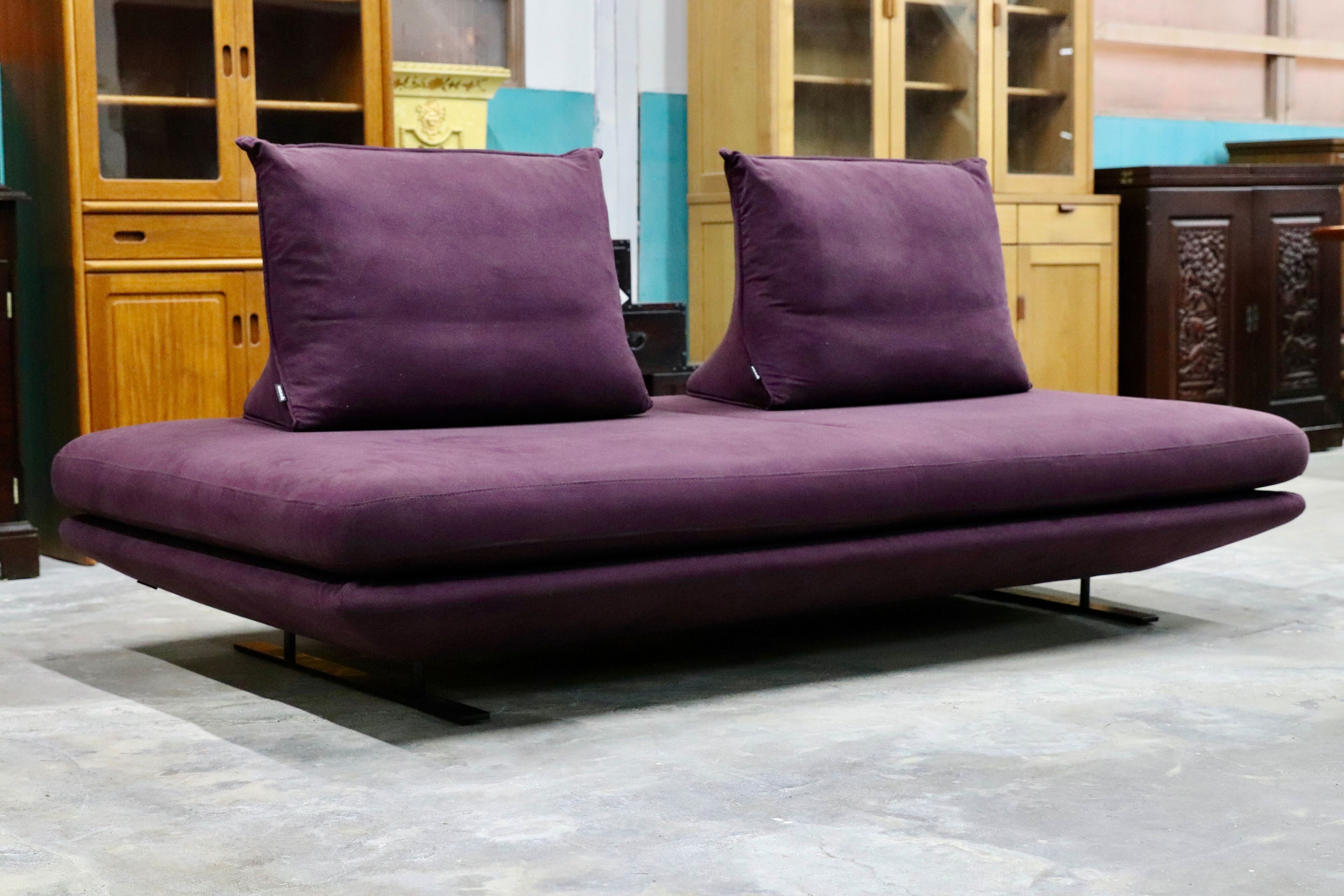 GMIK425○ligne roset / リーンロゼ PRADO プラド 2人掛けソファ ラブソファ クリスチャン・ウェルネール パープル 定価約70万