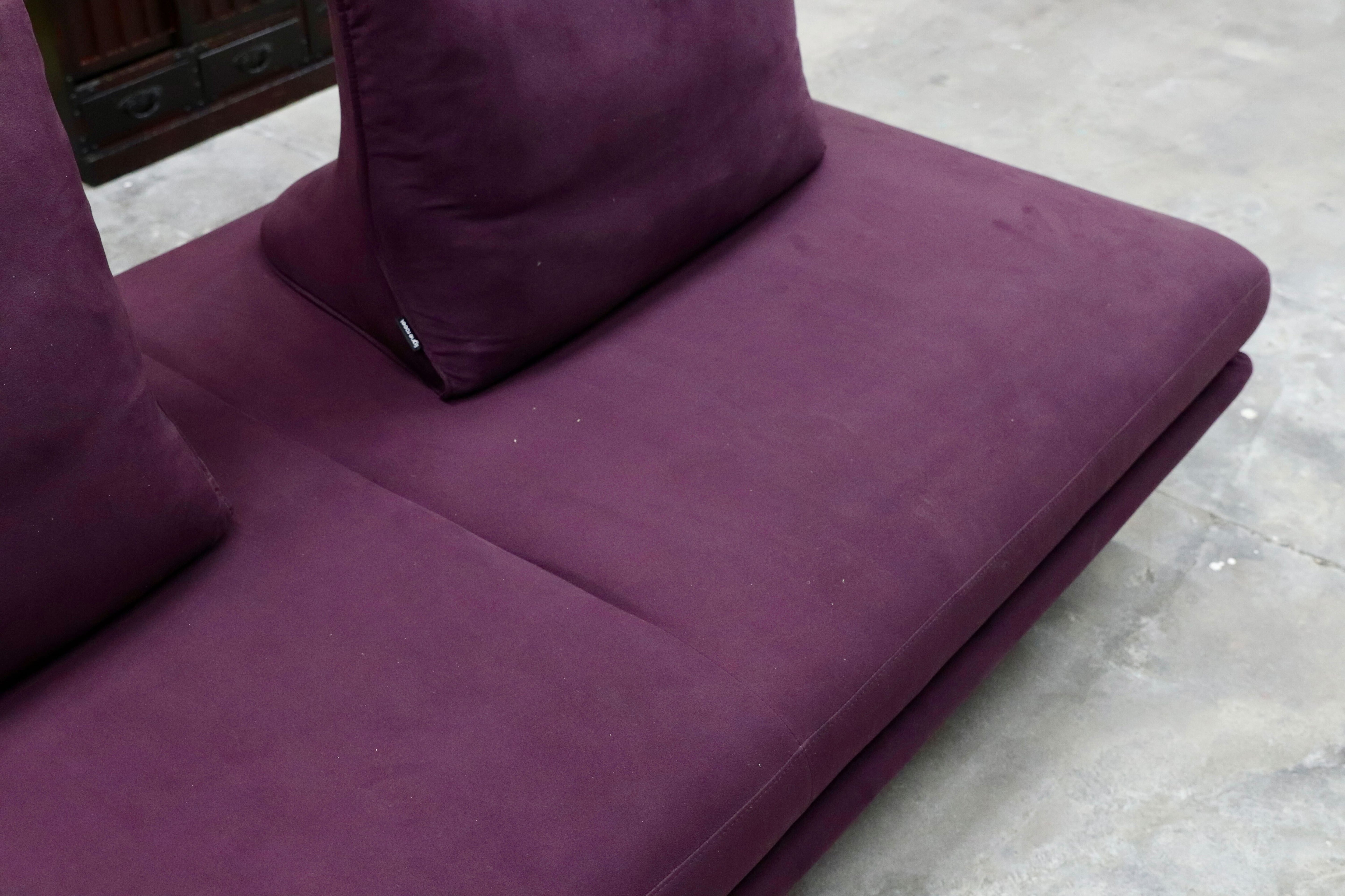 GMIK425○ligne roset / リーンロゼ PRADO プラド 2人掛けソファ ラブソファ クリスチャン・ウェルネール パープル 定価約70万