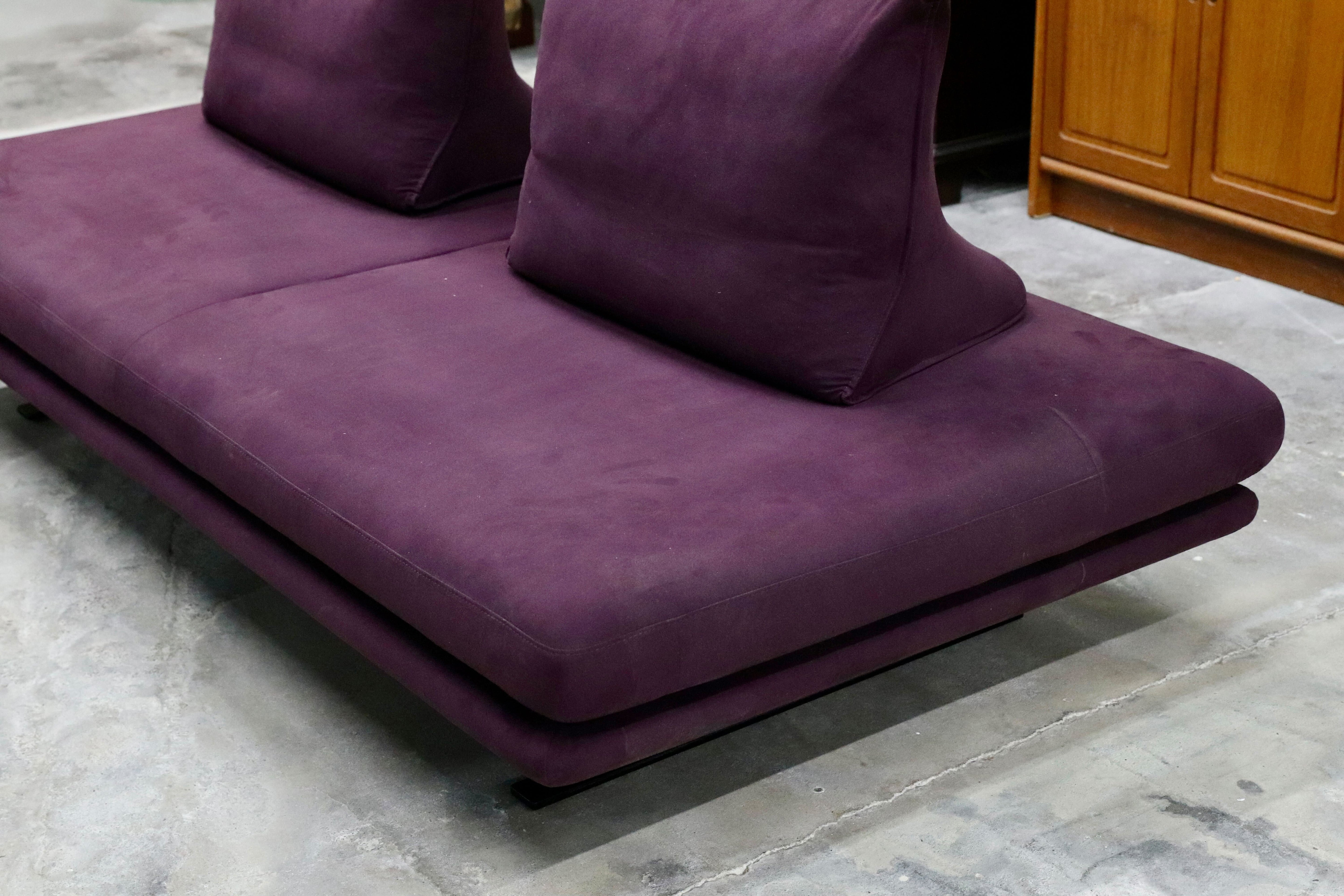 GMIK425○ligne roset / リーンロゼ PRADO プラド 2人掛けソファ ラブソファ クリスチャン・ウェルネール パープル 定価約70万