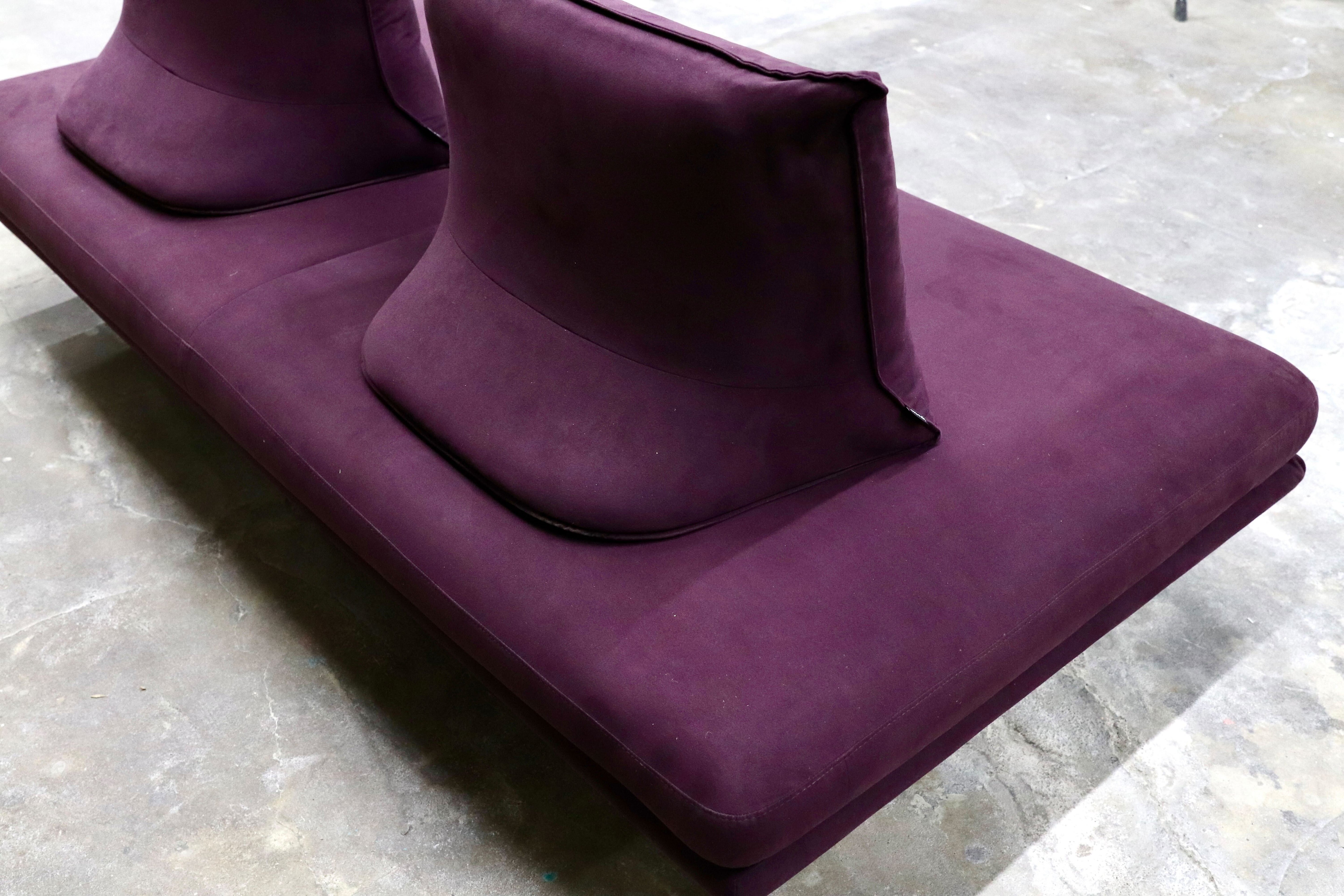 GMIK425○ligne roset / リーンロゼ PRADO プラド 2人掛けソファ ラブソファ クリスチャン・ウェルネール パープル 定価約70万