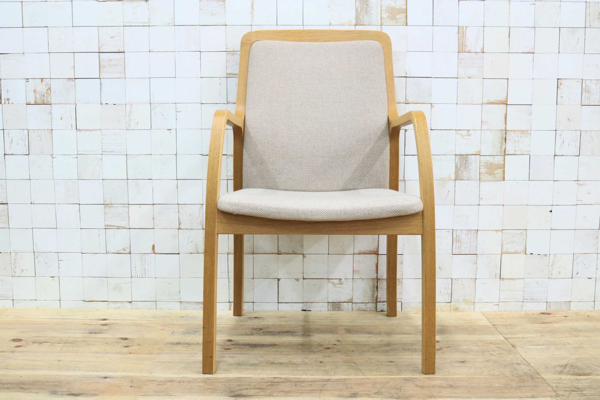 GMIK580A○Tendo / 天童木工 ダイニングチェア アームチェア 椅子 肘掛 ベージュ 曲木 ファブリック ナチュラル モダン