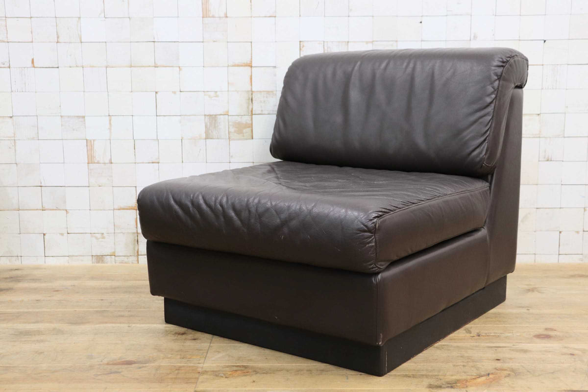 GMJK474B〇冨士ファニチア / Fuji Furniture 本革 1人掛けソファ シングルソファ ヴィンテージ ブラウン 国産家具