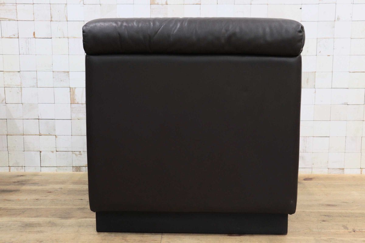 GMJK474B〇冨士ファニチア / Fuji Furniture 本革 1人掛けソファ シングルソファ ヴィンテージ ブラウン 国産家具