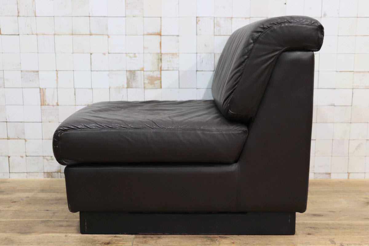 GMJK474B〇冨士ファニチア / Fuji Furniture 本革 1人掛けソファ シングルソファ ヴィンテージ ブラウン 国産家具