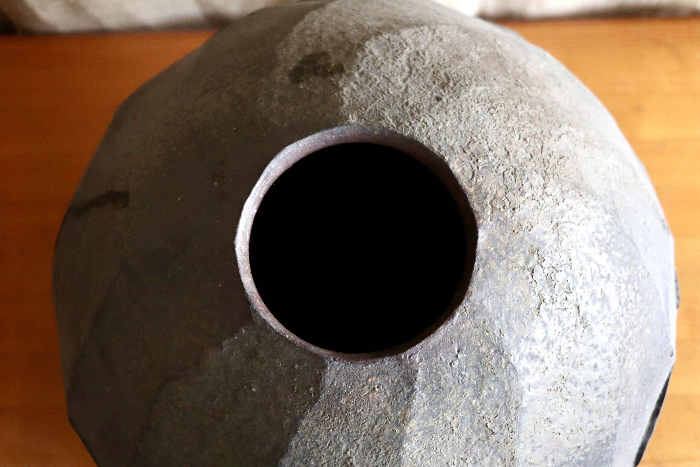 GMJI14◯市野悟窯 丹波焼 球形花器 市野哲次 陶器 伝統工芸 丹波篠山