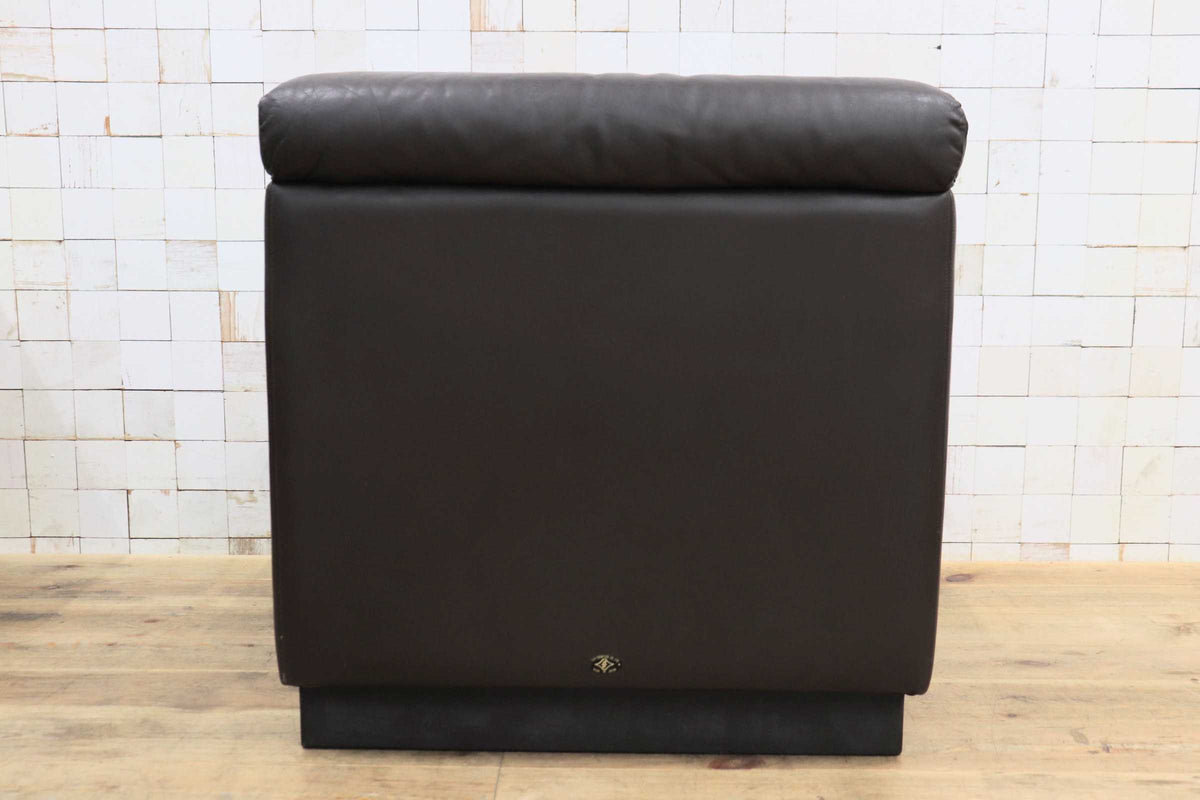GMJK474C〇冨士ファニチア / Fuji Furniture 本革 1人掛けソファ シングルソファ ヴィンテージ ブラウン 国産家具