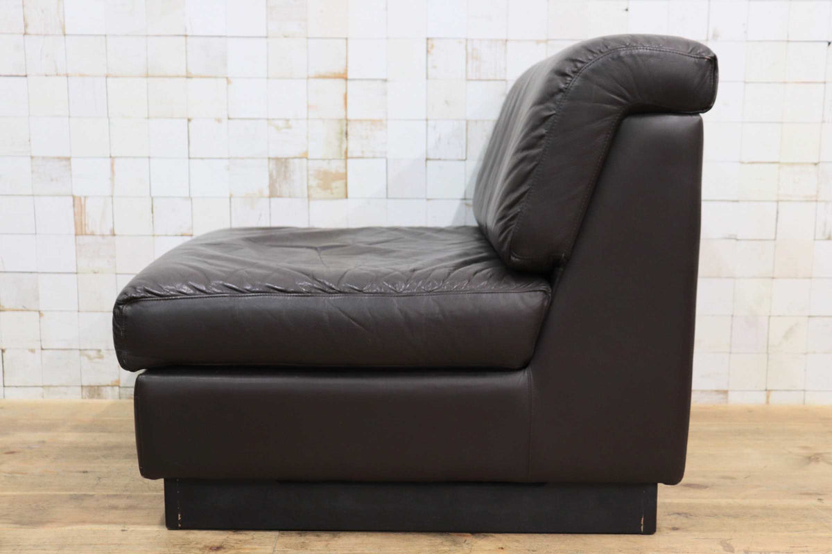 GMJK474C〇冨士ファニチア / Fuji Furniture 本革 1人掛けソファ シングルソファ ヴィンテージ ブラウン 国産家具