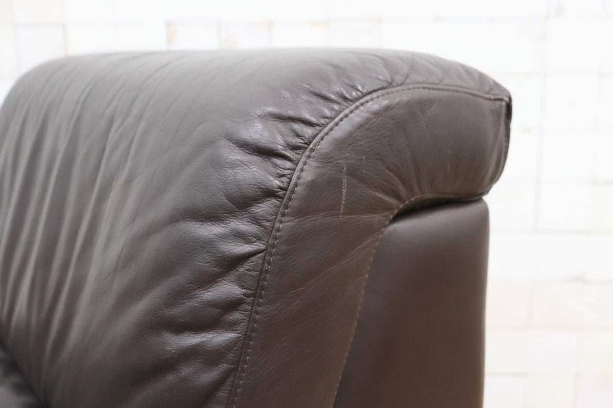 GMJK474C〇冨士ファニチア / Fuji Furniture 本革 1人掛けソファ シングルソファ ヴィンテージ ブラウン 国産家具