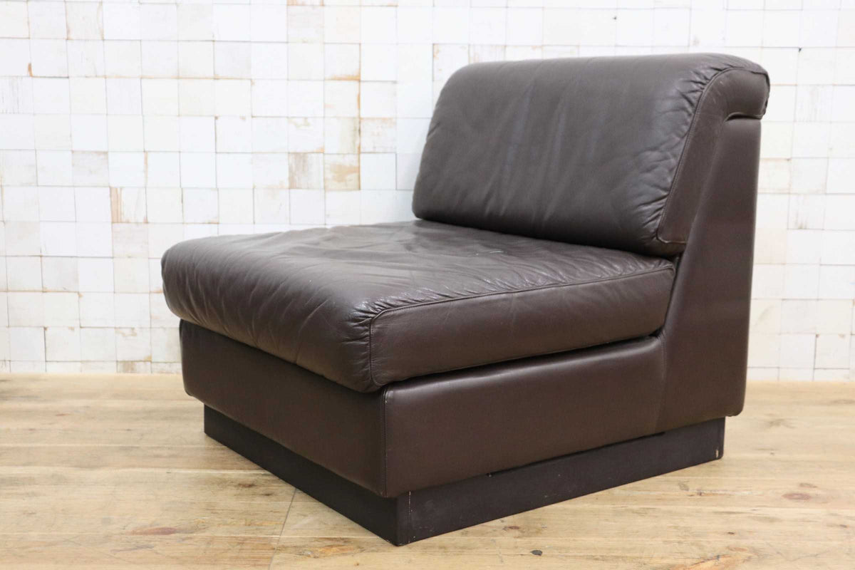 GMJK474D〇冨士ファニチア / Fuji Furniture 本革 1人掛けソファ シングルソファ ヴィンテージ ブラウン 国産家具
