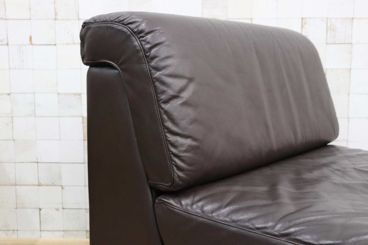 GMJK474D〇冨士ファニチア / Fuji Furniture 本革 1人掛けソファ シングルソファ ヴィンテージ ブラウン 国産家具