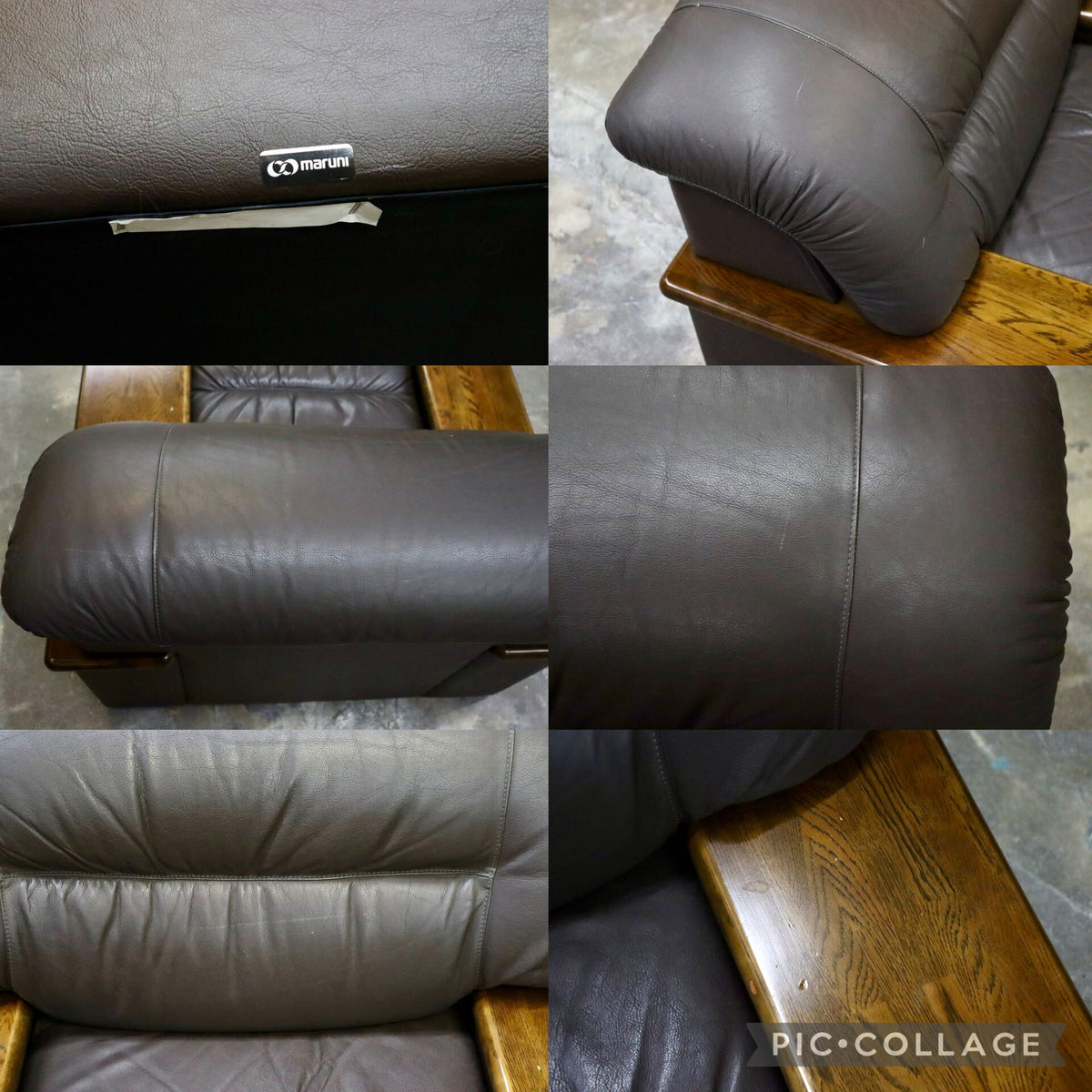 GMJH300T◯maruni / マルニ 1人掛けソファ シングルソファ ラウンジチェア 本革 応接 オールドマルニ ヴィンテージ 国産家具