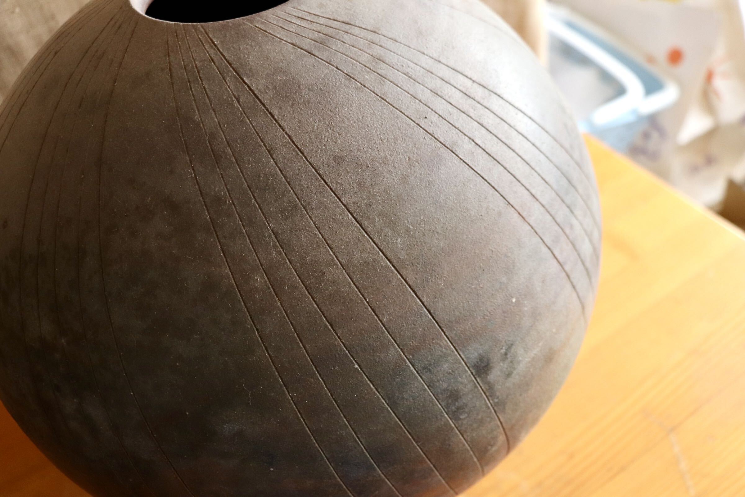 GMJI22◯市野悟窯 丹波焼 球形花器 市野哲次 陶器 伝統工芸 丹波篠山