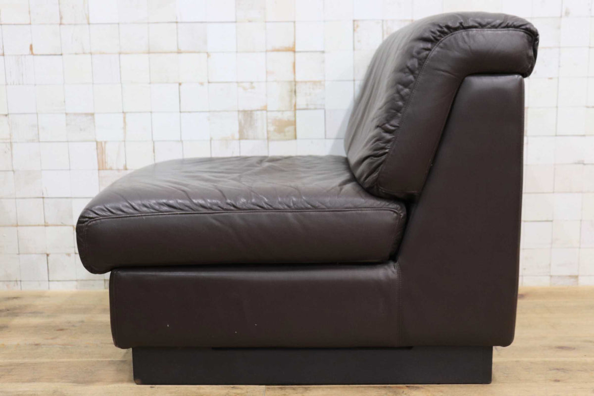 GMJK474E〇冨士ファニチア / Fuji Furniture 本革 1人掛けソファ シングルソファ ヴィンテージ ブラウン 国産家具