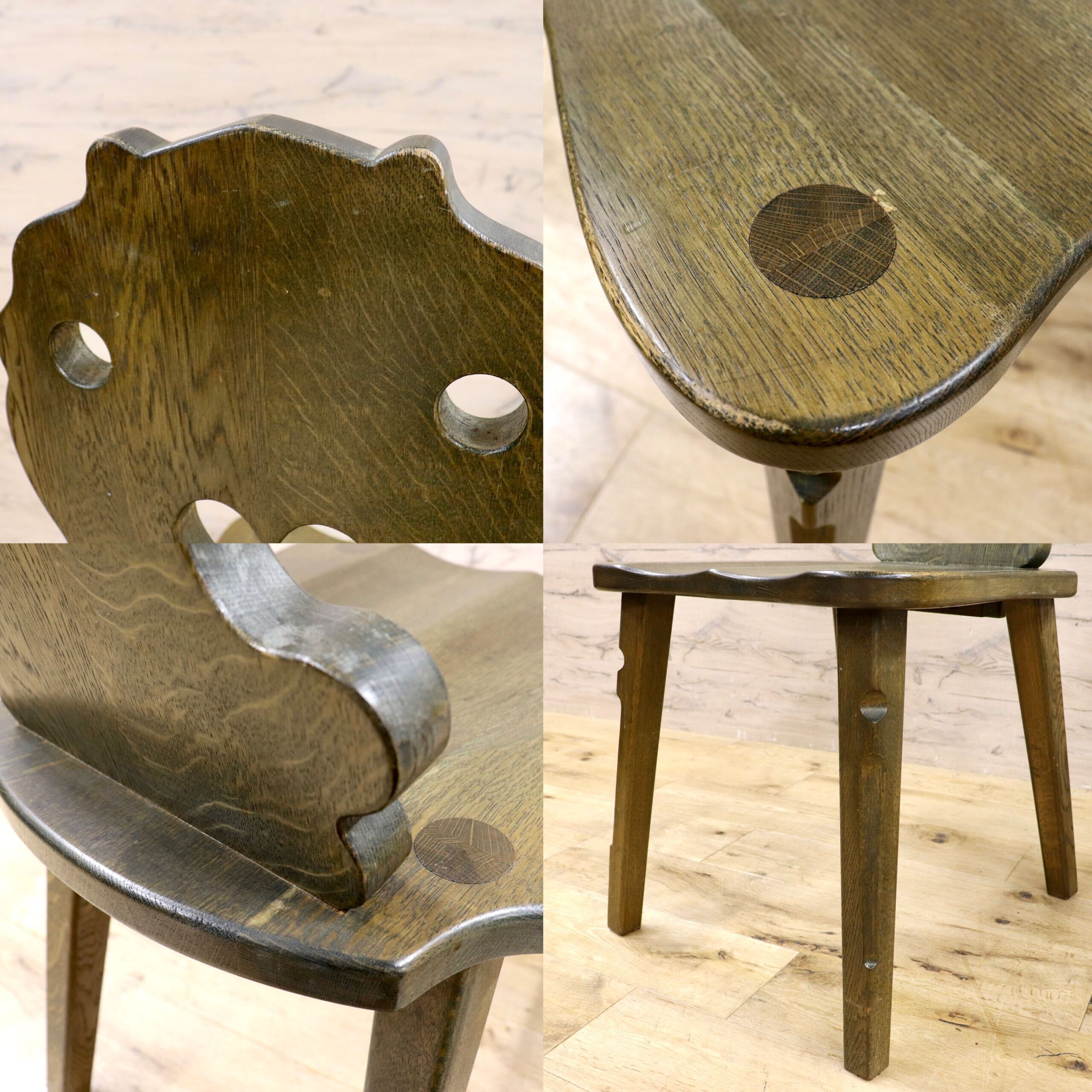 GMIK619B○ハート ダイニングチェア 2脚セット アームレスチェア 椅子 カントリー ヴィンテージ デザイン 木製家具