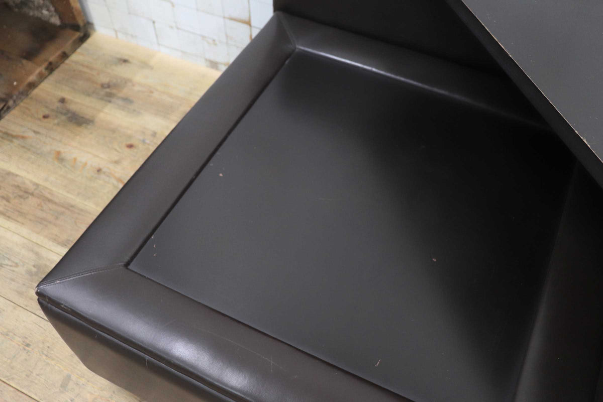 GMJK474F〇冨士ファニチア / Fuji Furniture コーナーテーブル コーナーボックス サイドテーブル 本革 ヴィンテージ ブラウン 国産家具