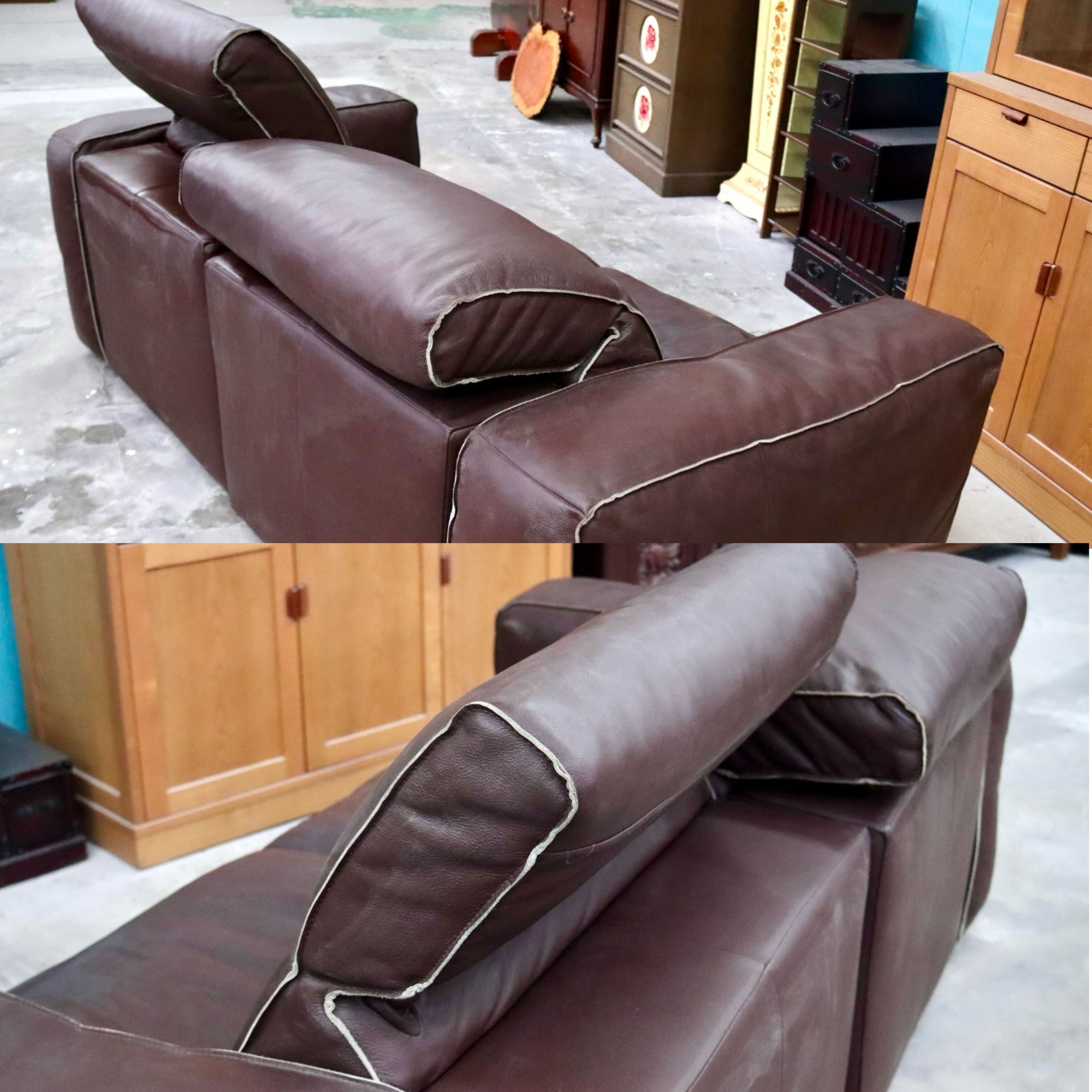 GMIK592A○Seduta d'Arte 2人掛けソファ ラブソファ 背もたれリクライニング オットマン 本革 カジュアル モダン イタリア家具