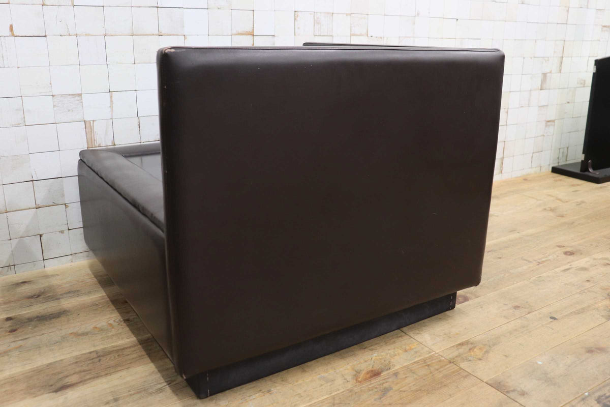 GMJK474F〇冨士ファニチア / Fuji Furniture コーナーテーブル コーナーボックス サイドテーブル 本革 ヴィンテージ ブラウン 国産家具